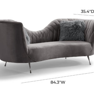 Eva Grey Velvet Sofa - TOV Furniture