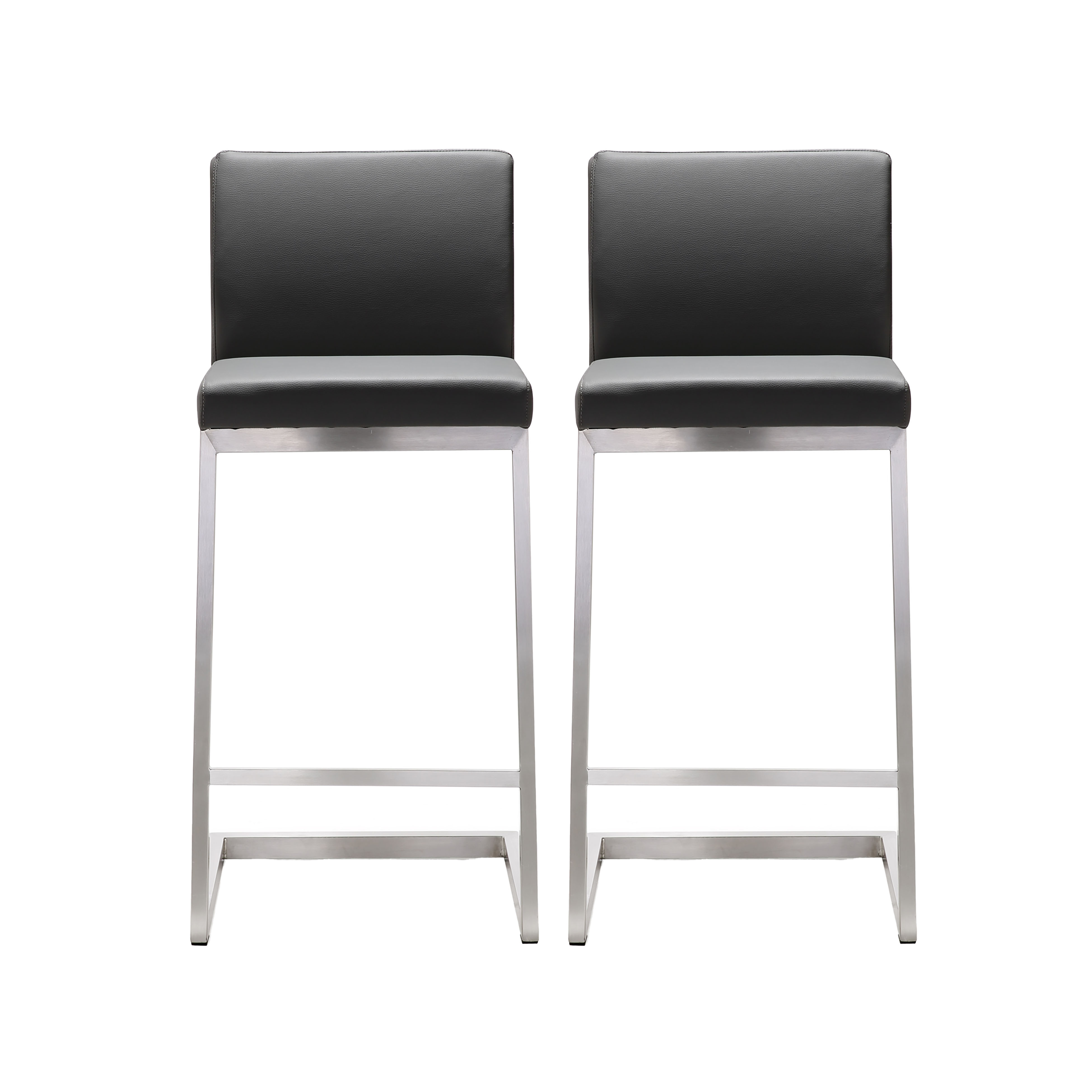 Denmark White Gold Steel Counter Stool (Set Of 2) TOV Furniture