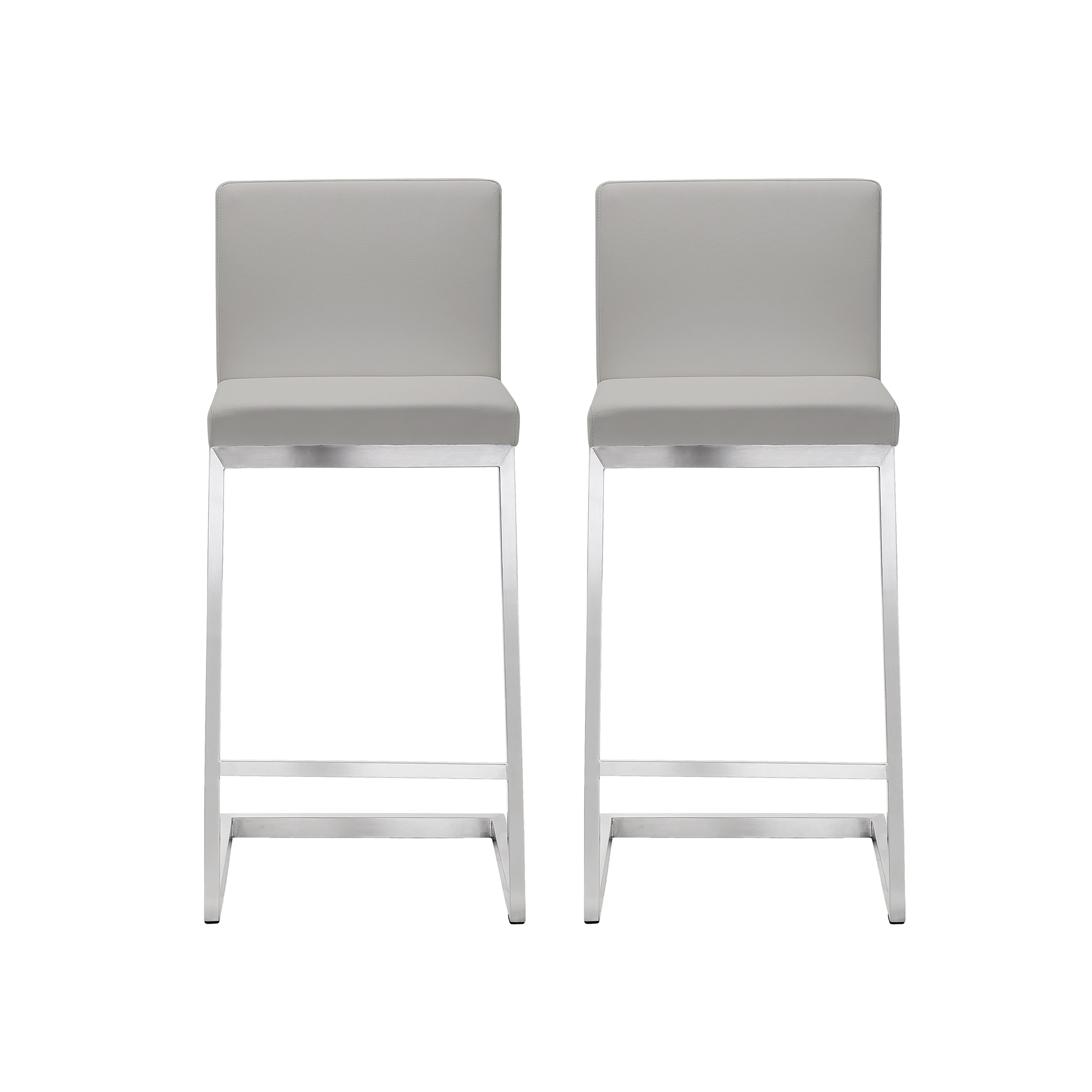 Parma Light Grey Steel Counter Stool (Set Of 2) TOV Furniture