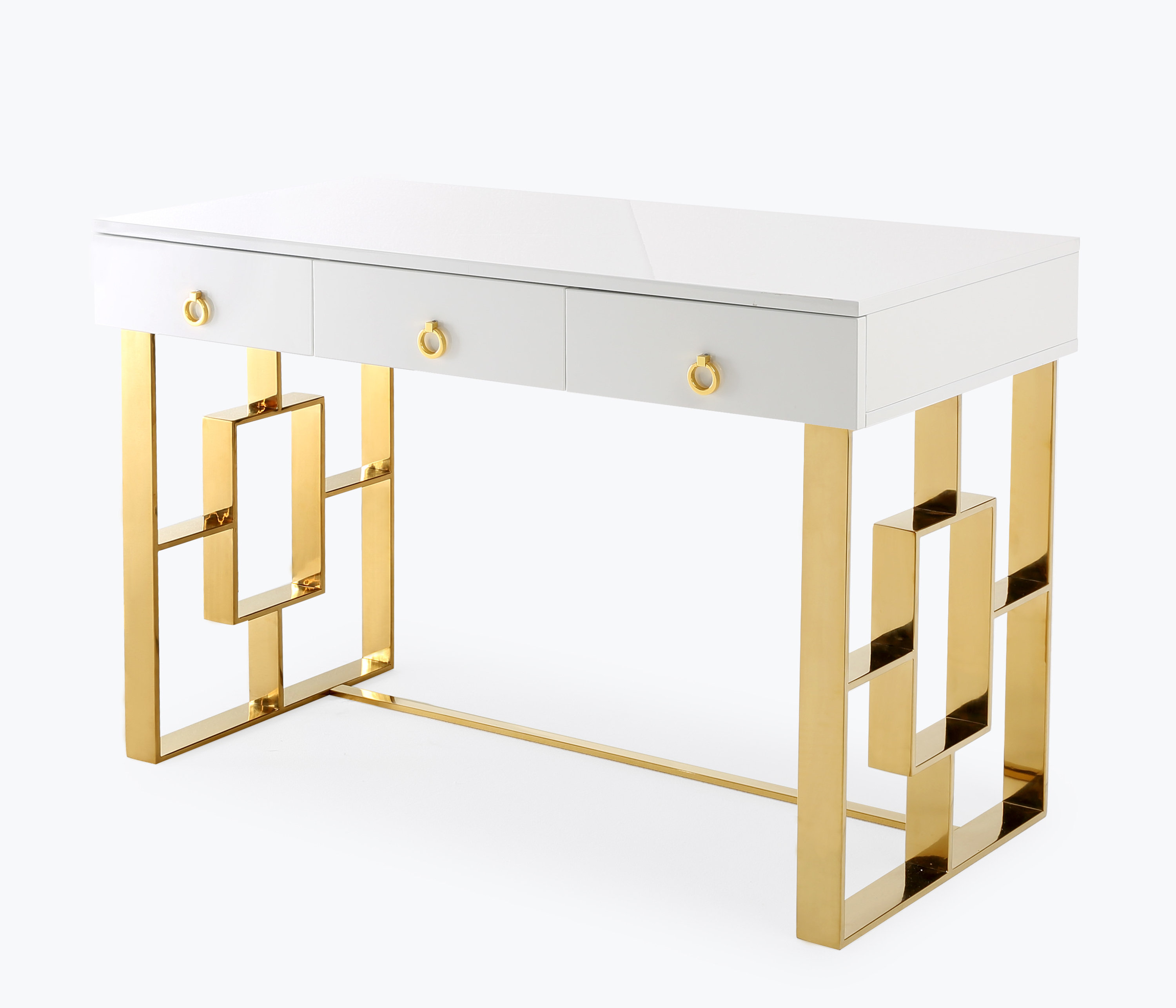 image of Audrey White Lacquer Desk with sku:TOV-H3739