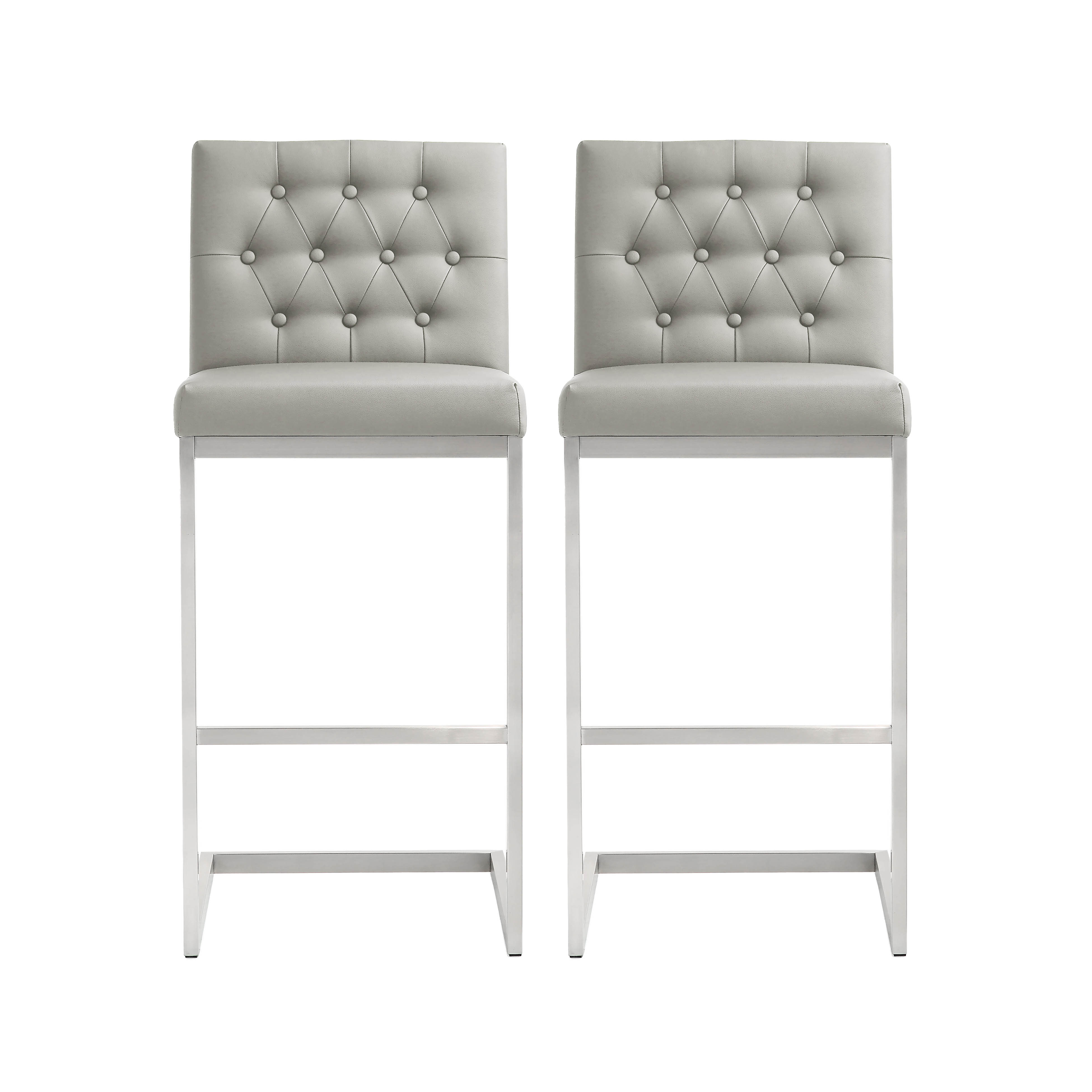 Helsinki Light Grey Steel Counter Stool (Set Of 2) TOV Furniture