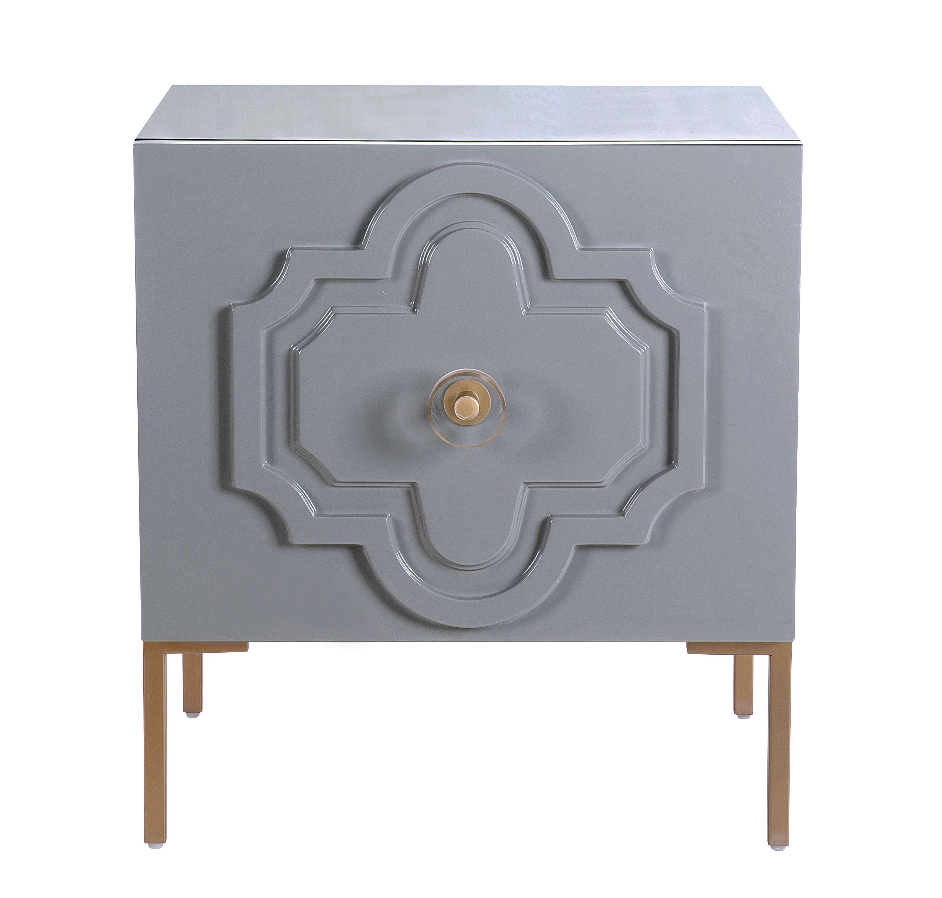 image of Anna Grey Lacquer Side Table with sku:TOV-OC4107