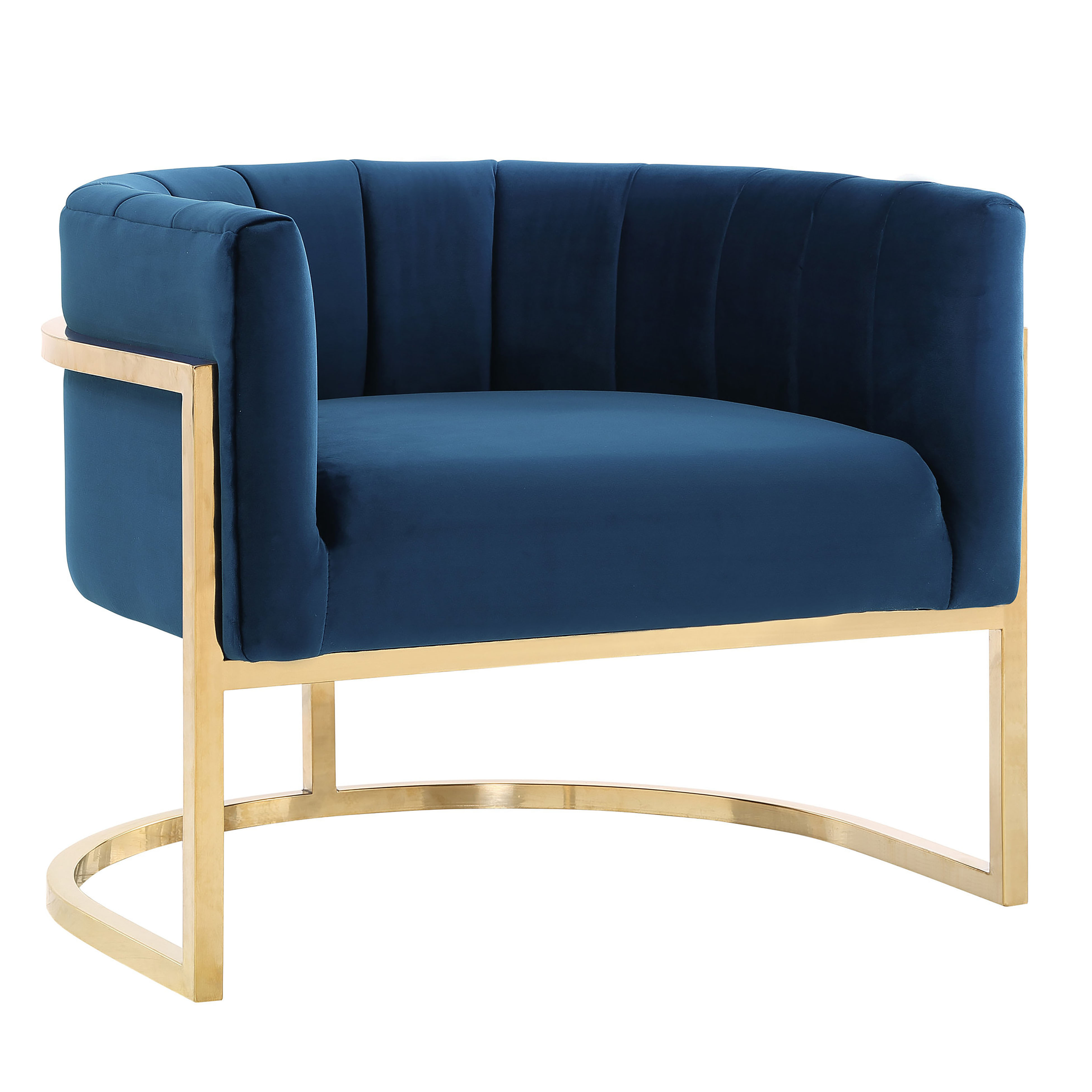 Magnolia Navy Chair with Gold Base - TOV-A146