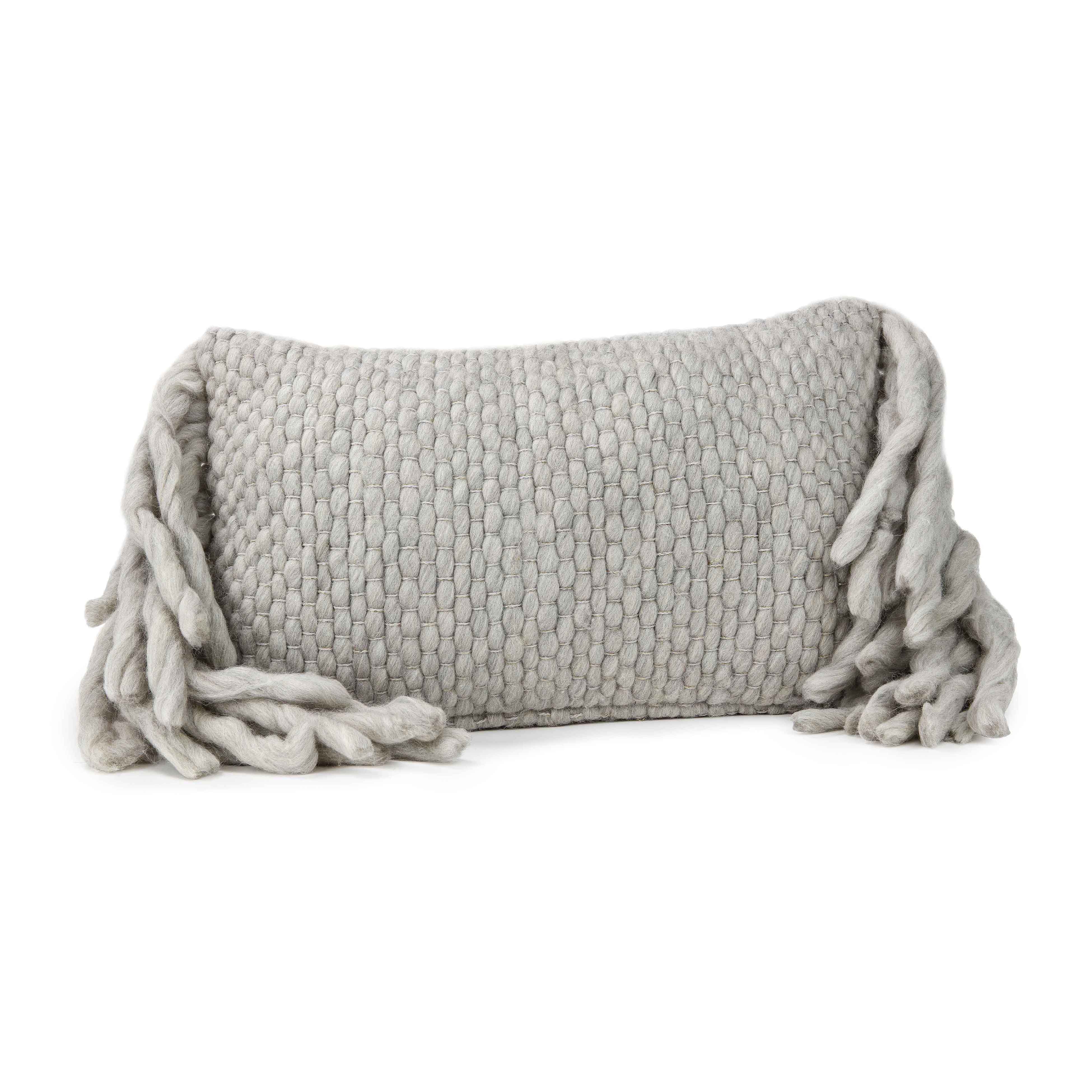 image of Afrino Wool Grey Pillow with sku:TOV-C18188