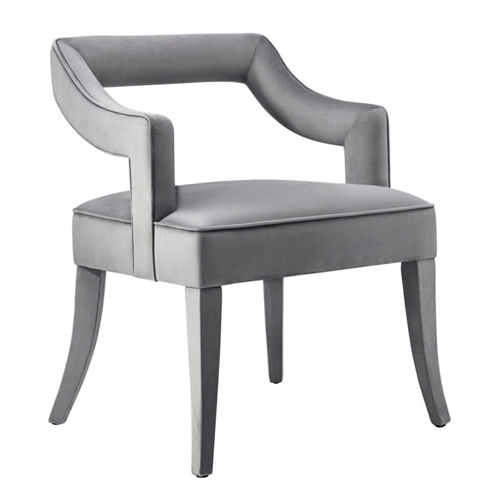 Tiffany Grey Velvet Chair - TOV Furniture