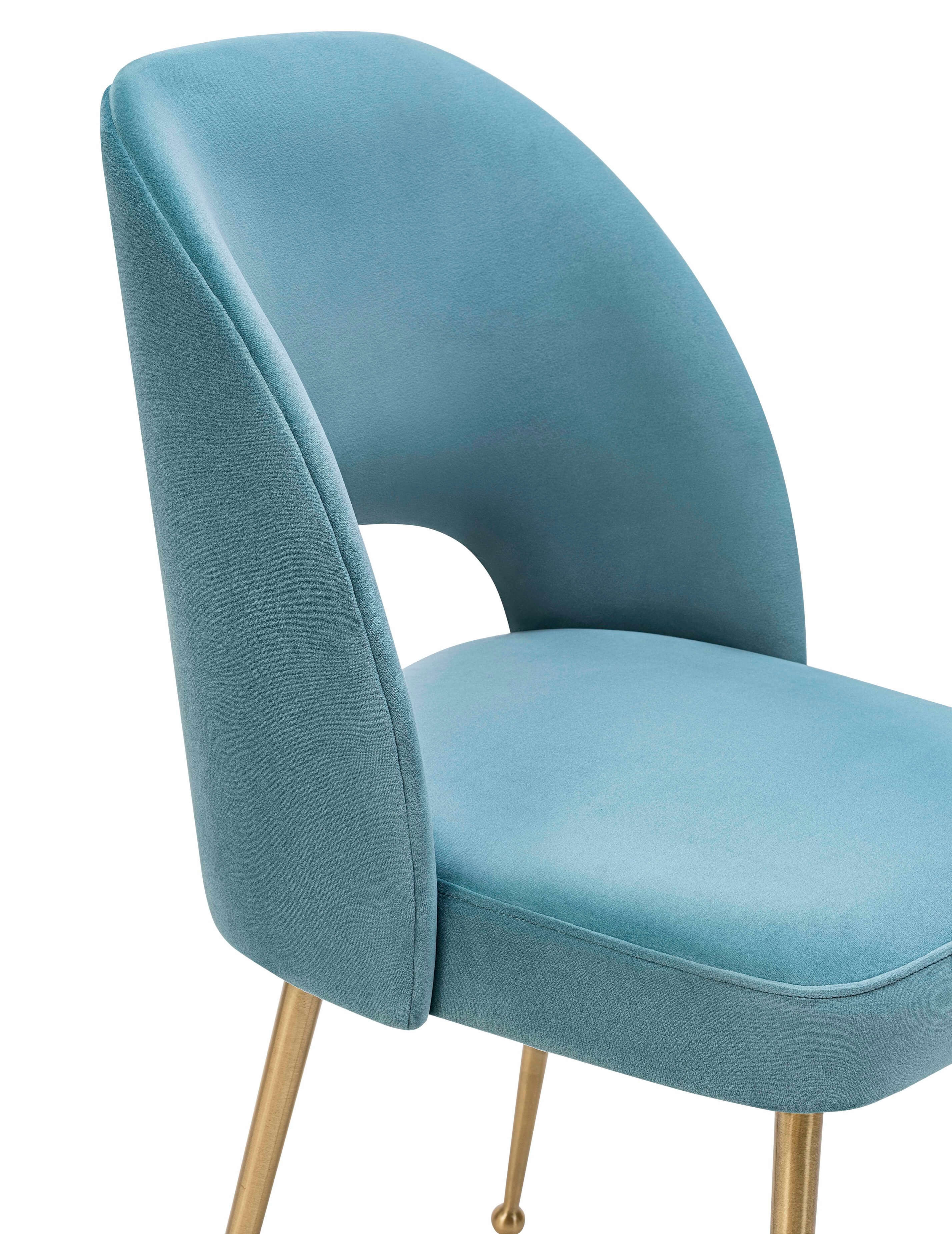 Swell Sea Blue Velvet Chair TOV Furniture