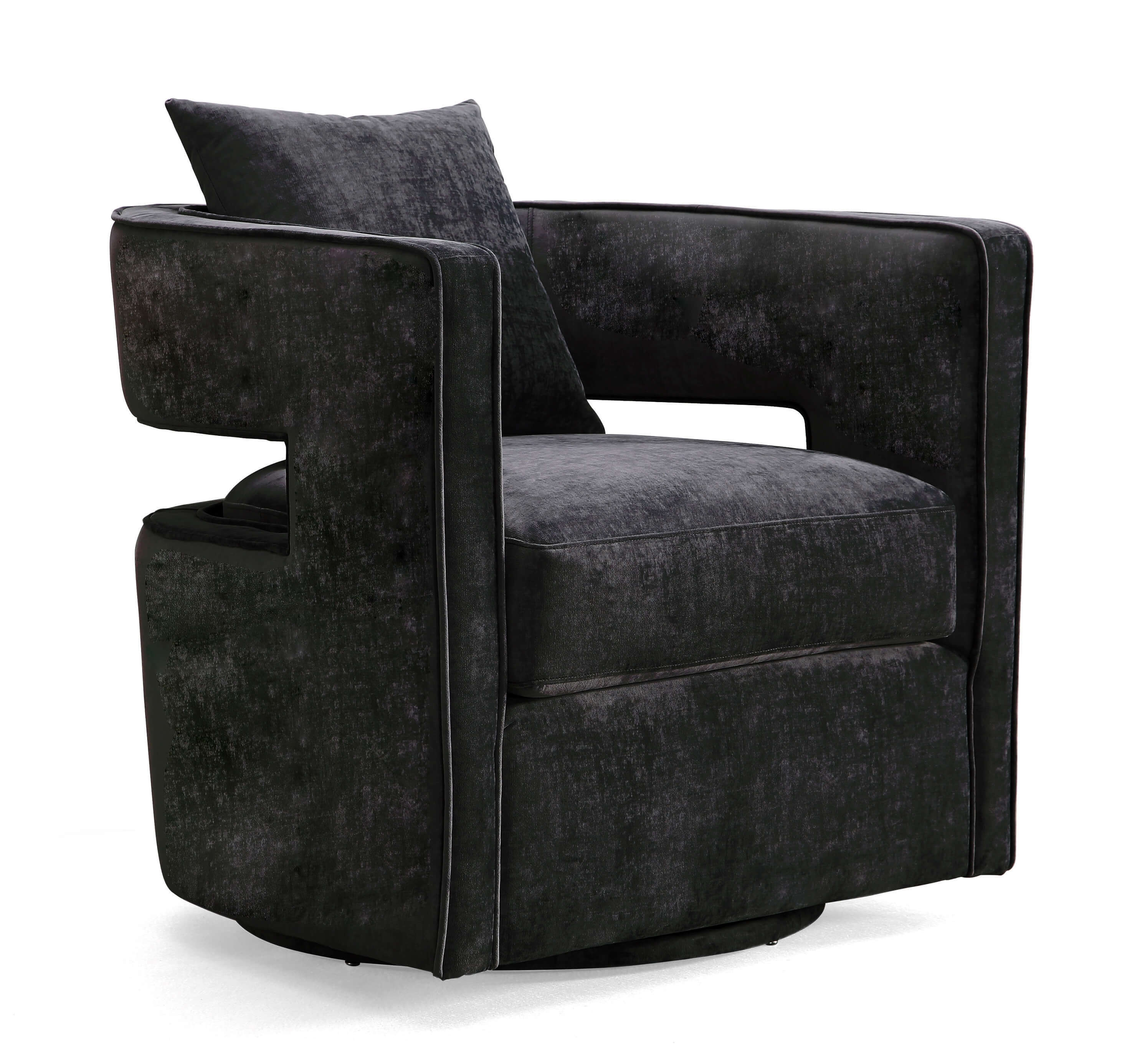 Kennedy Black Swivel Chair - TOV-L6145