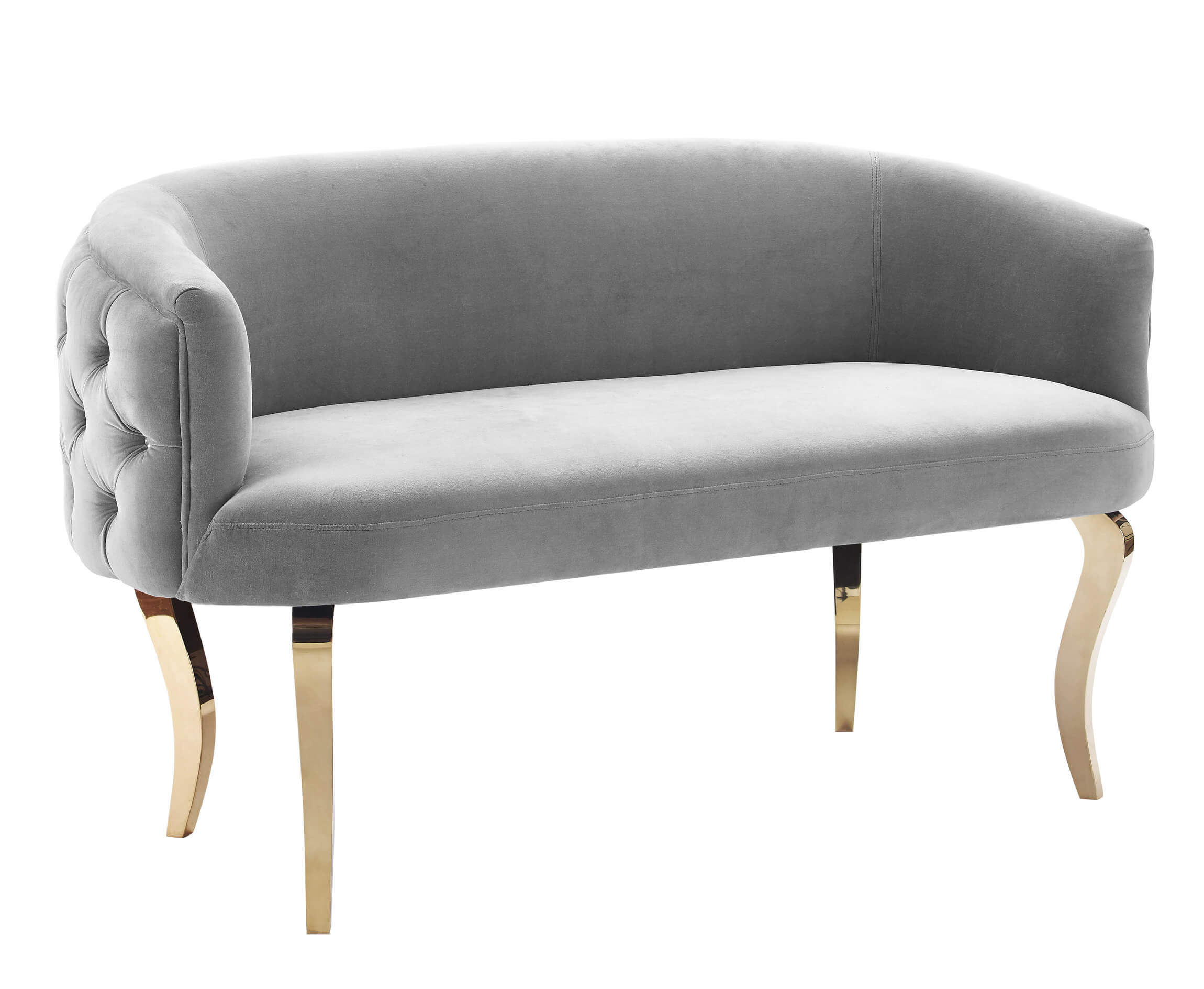 image of Adina Grey Velvet Loveseat with Gold Legs with sku:TOV-S116