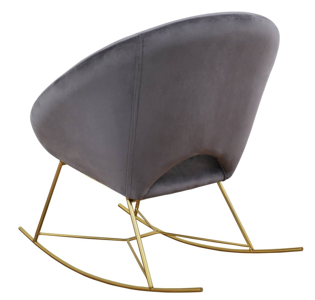 Nolan Grey Velvet Rocking Chair TOV Furniture