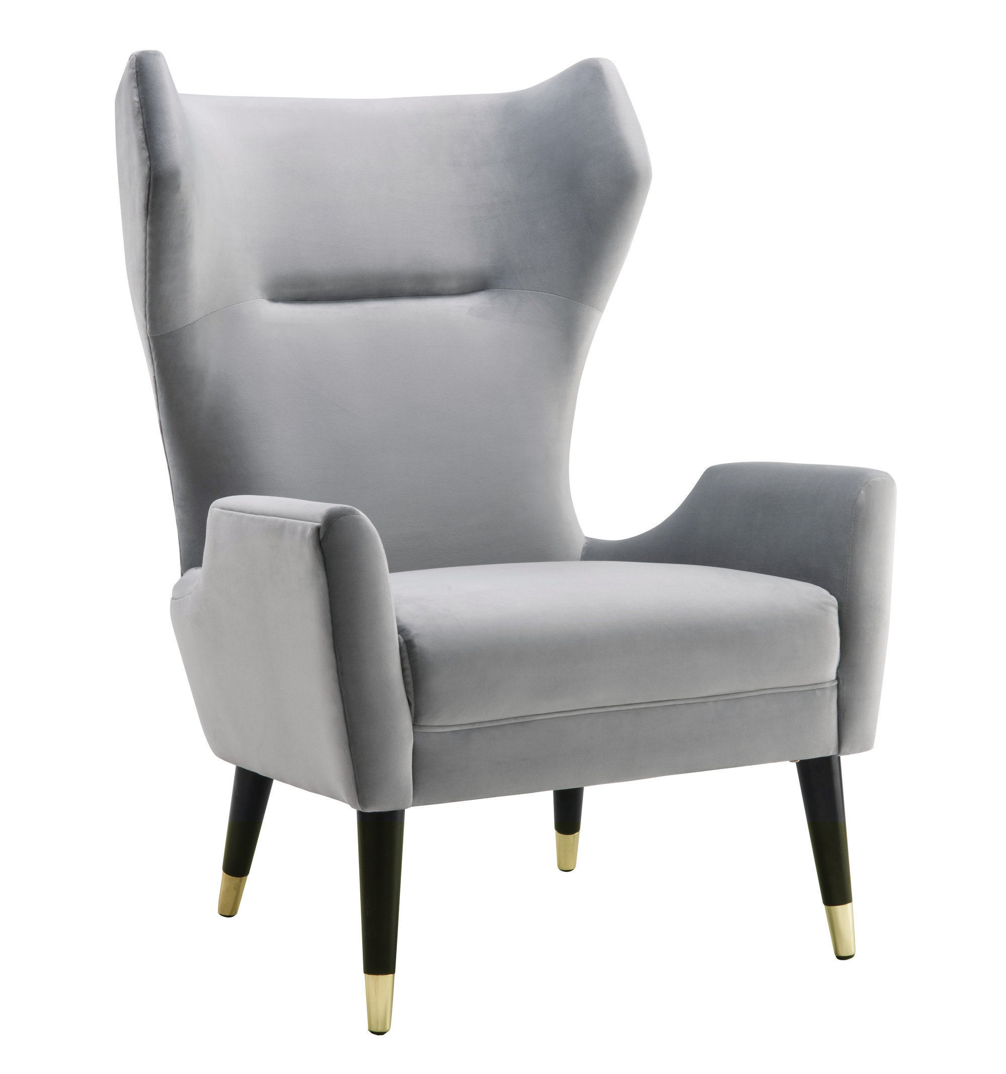 Logan Grey Velvet Chair Tov Furniture