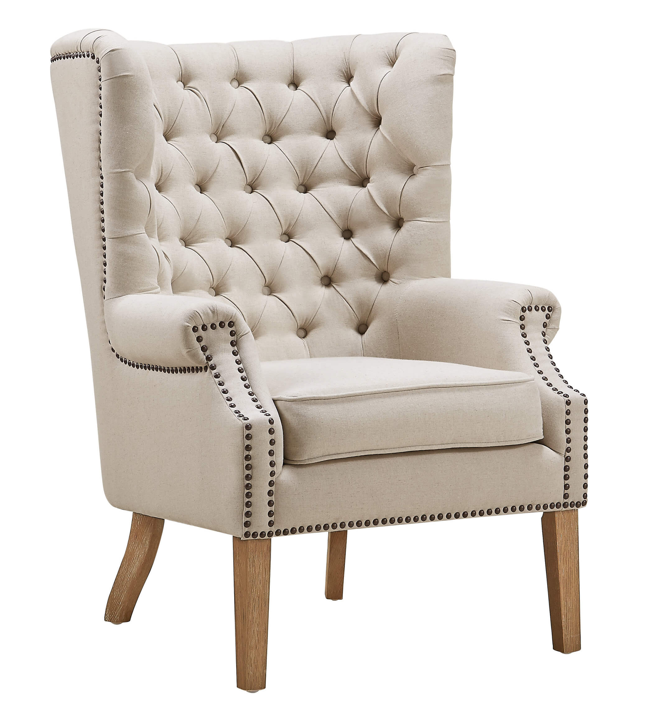 image of Abe Beige Linen Chair with sku:TOV-A2041