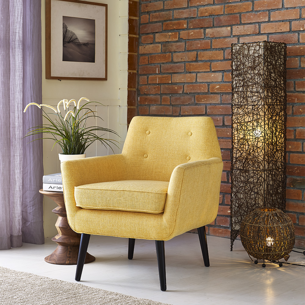 Clyde Mustard Yellow Linen Chair TOV Furniture