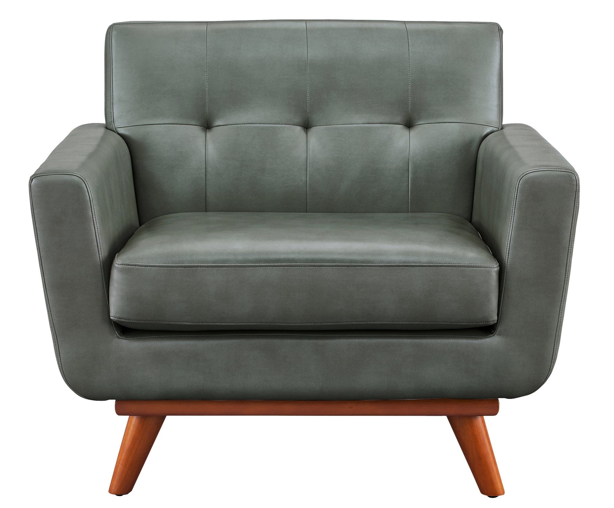 Lyon Smoke Grey Leather Chair - TOV-A56