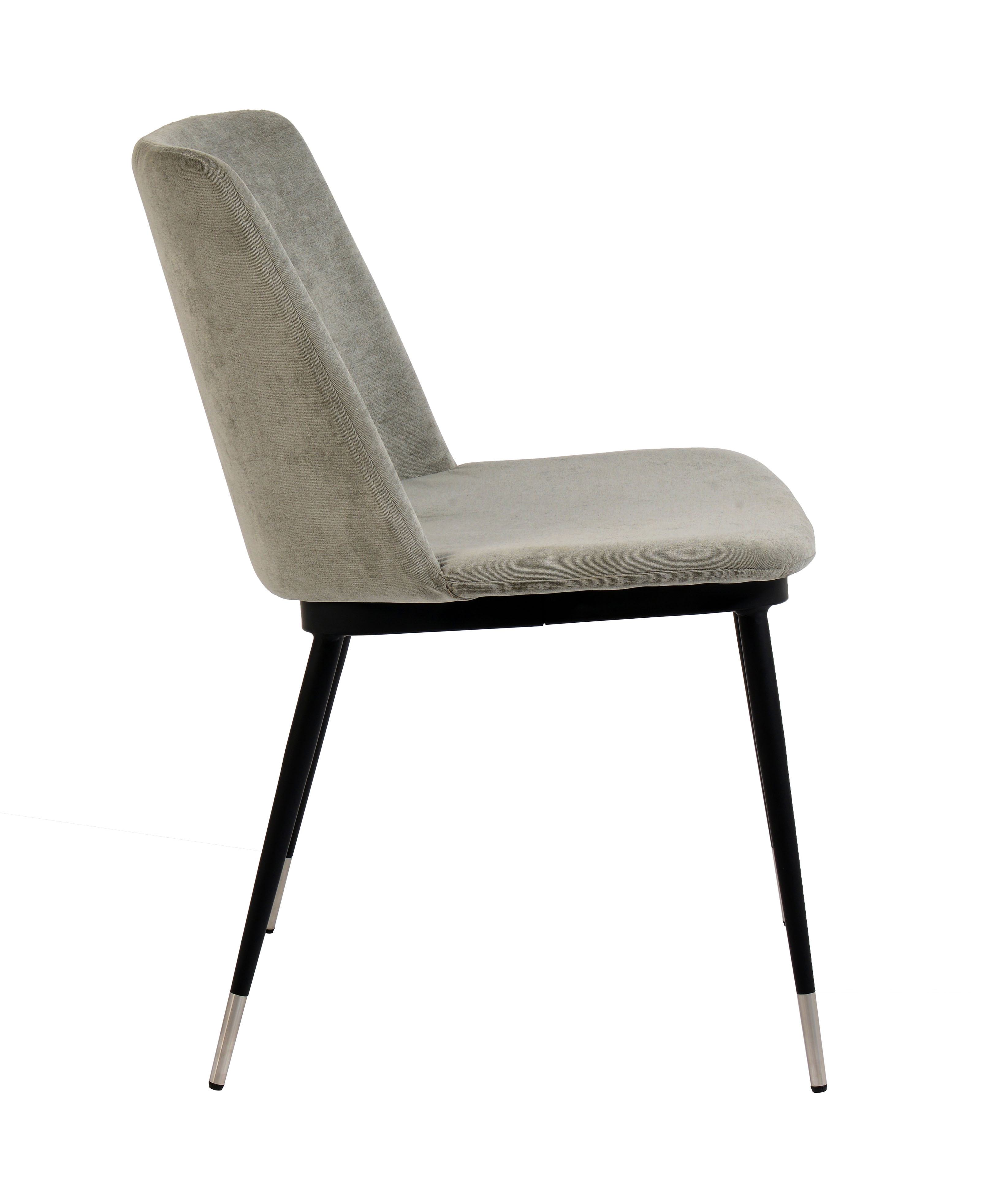 Evora Grey Velvet Chair Silver Legs (Set Of 2) TOV Furniture
