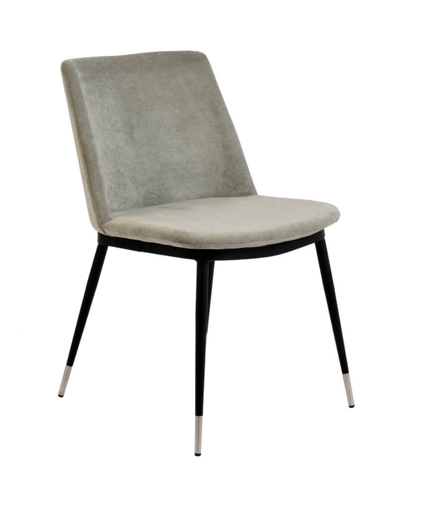 Evora Grey Velvet Chair - Silver Legs (Set Of 2) - TOV Furniture