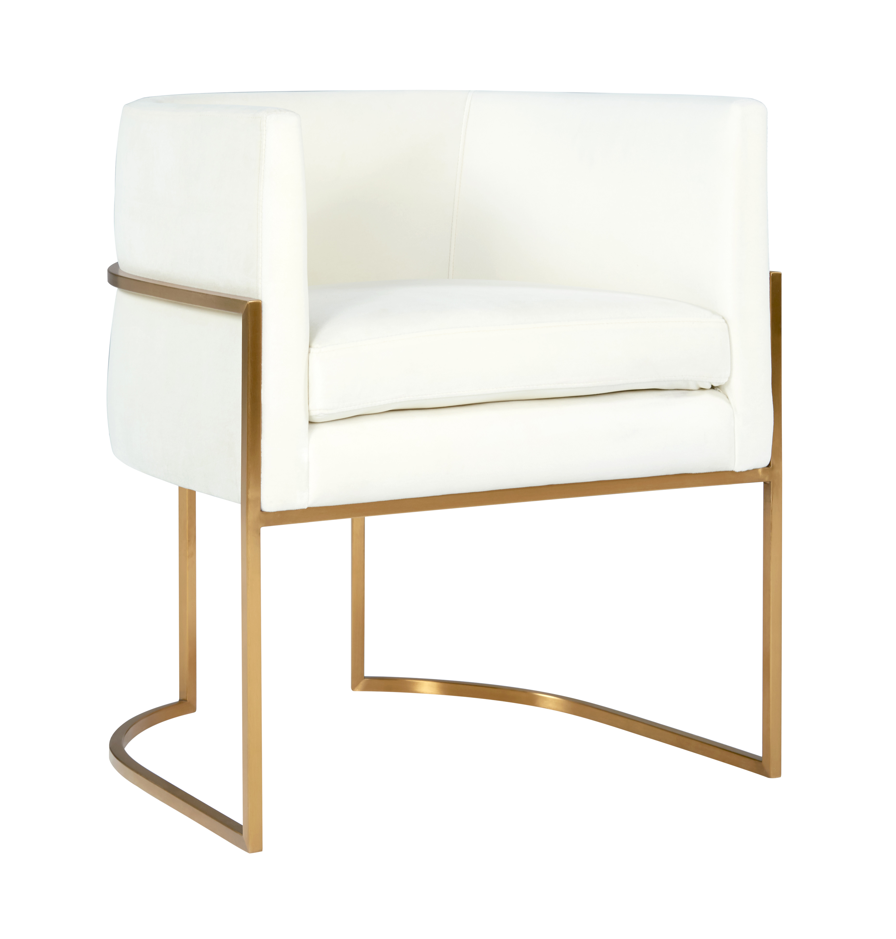 Giselle Cream Velvet Dining Chair Gold Frame TOV Furniture