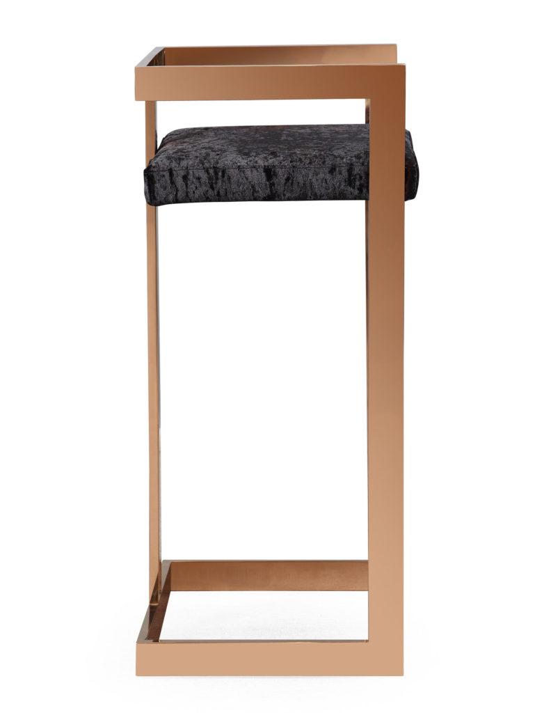 Marquee Black Velvet Bar Stool - TOV Furniture