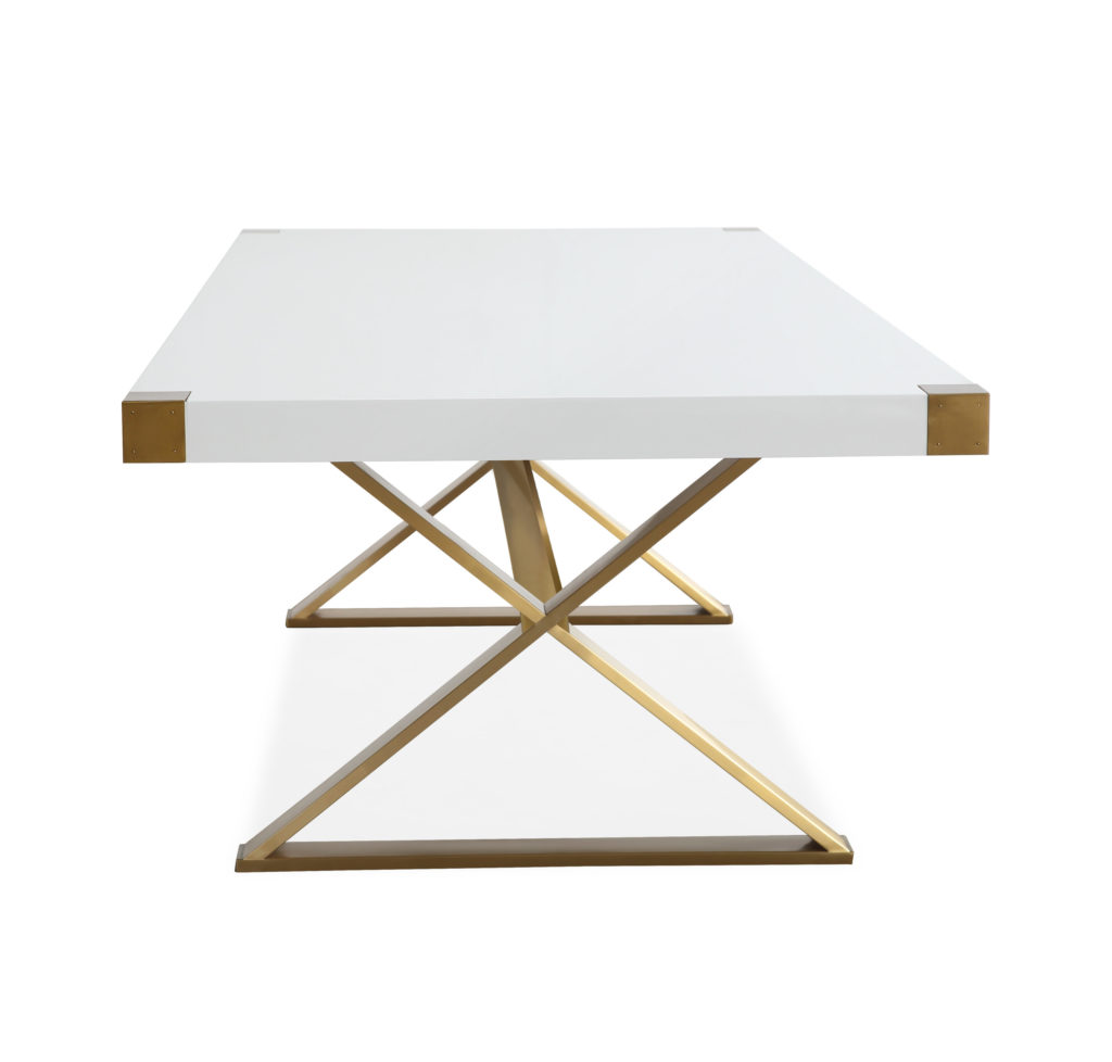 Adeline White Lacquer Dining Table - TOV Furniture