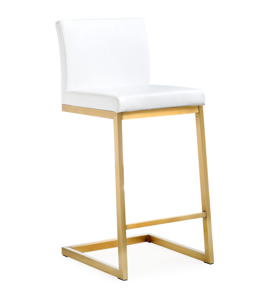 Parma White Gold Steel Counter Stool (Set Of 2) - TOV Furniture