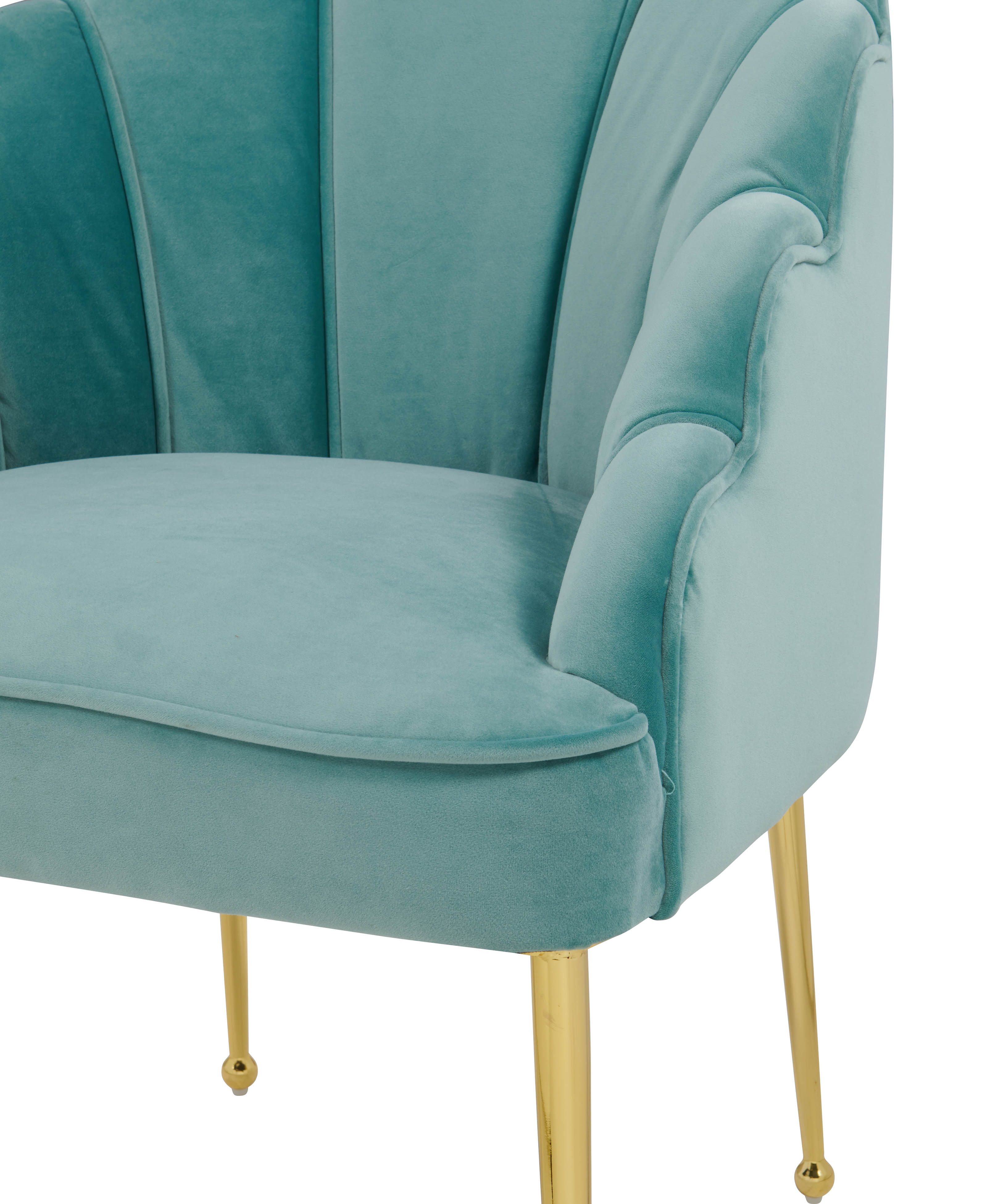 Daisy Petitie Sea Blue Velvet Chair TOV Furniture