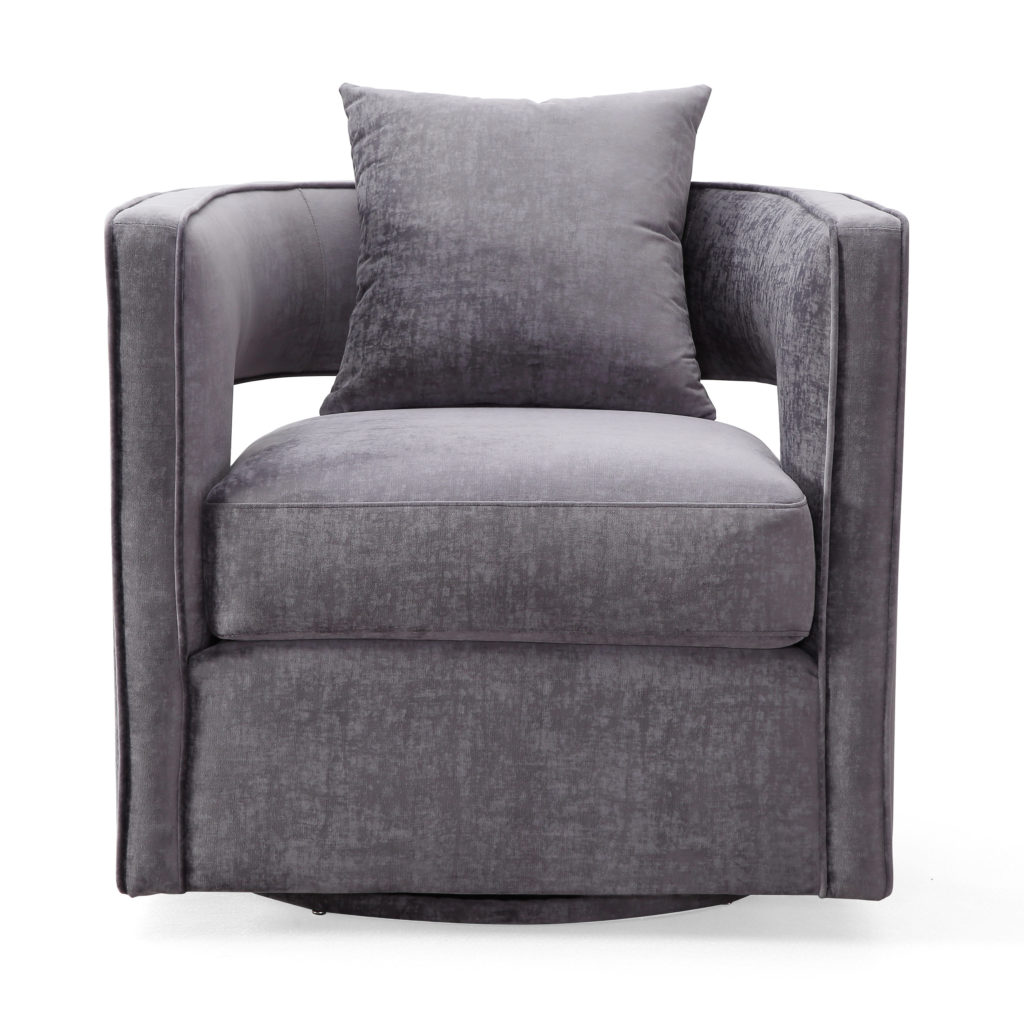 Kennedy Grey Swivel Chair TOV Furniture