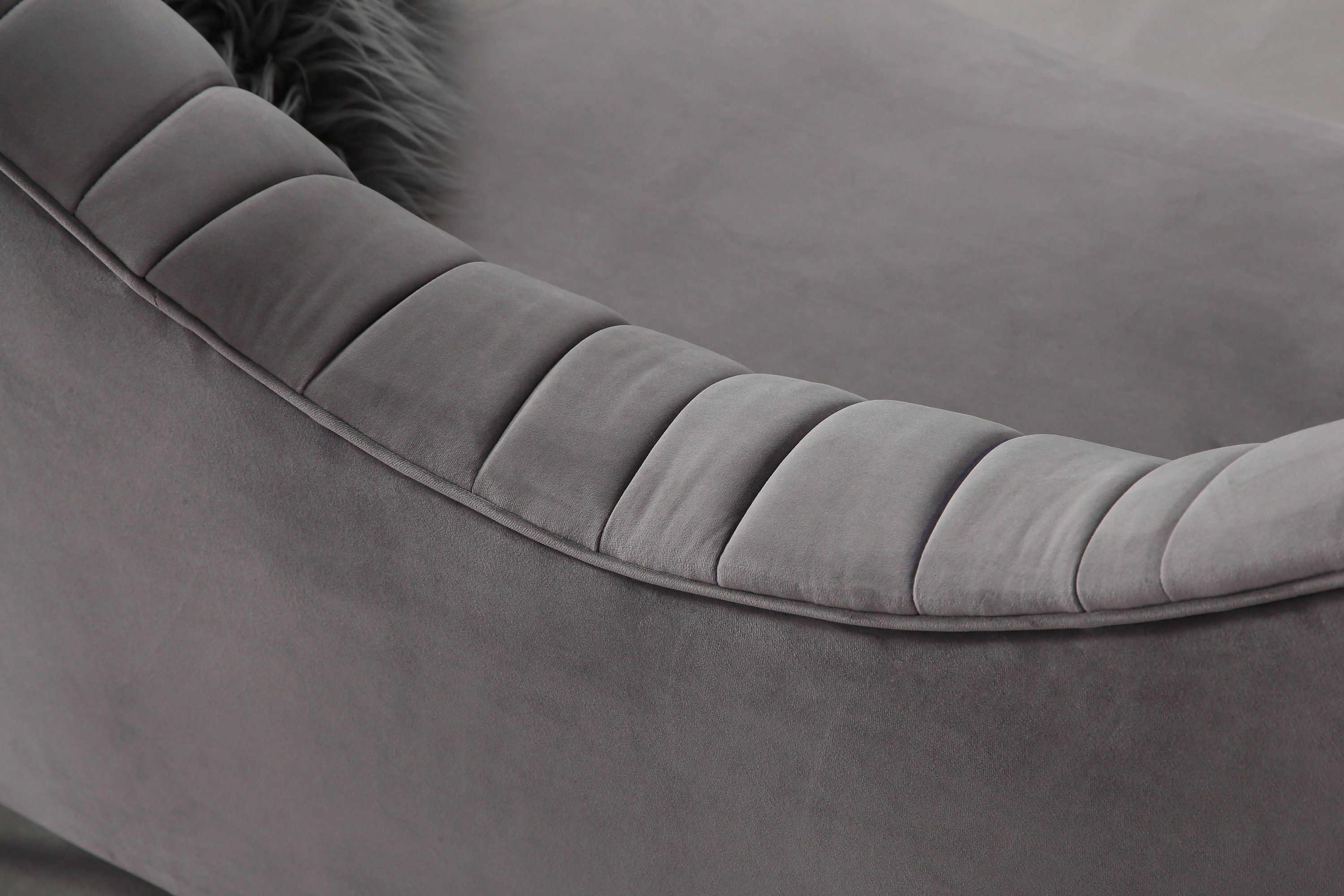 Eva Grey Velvet Sofa - TOV Furniture