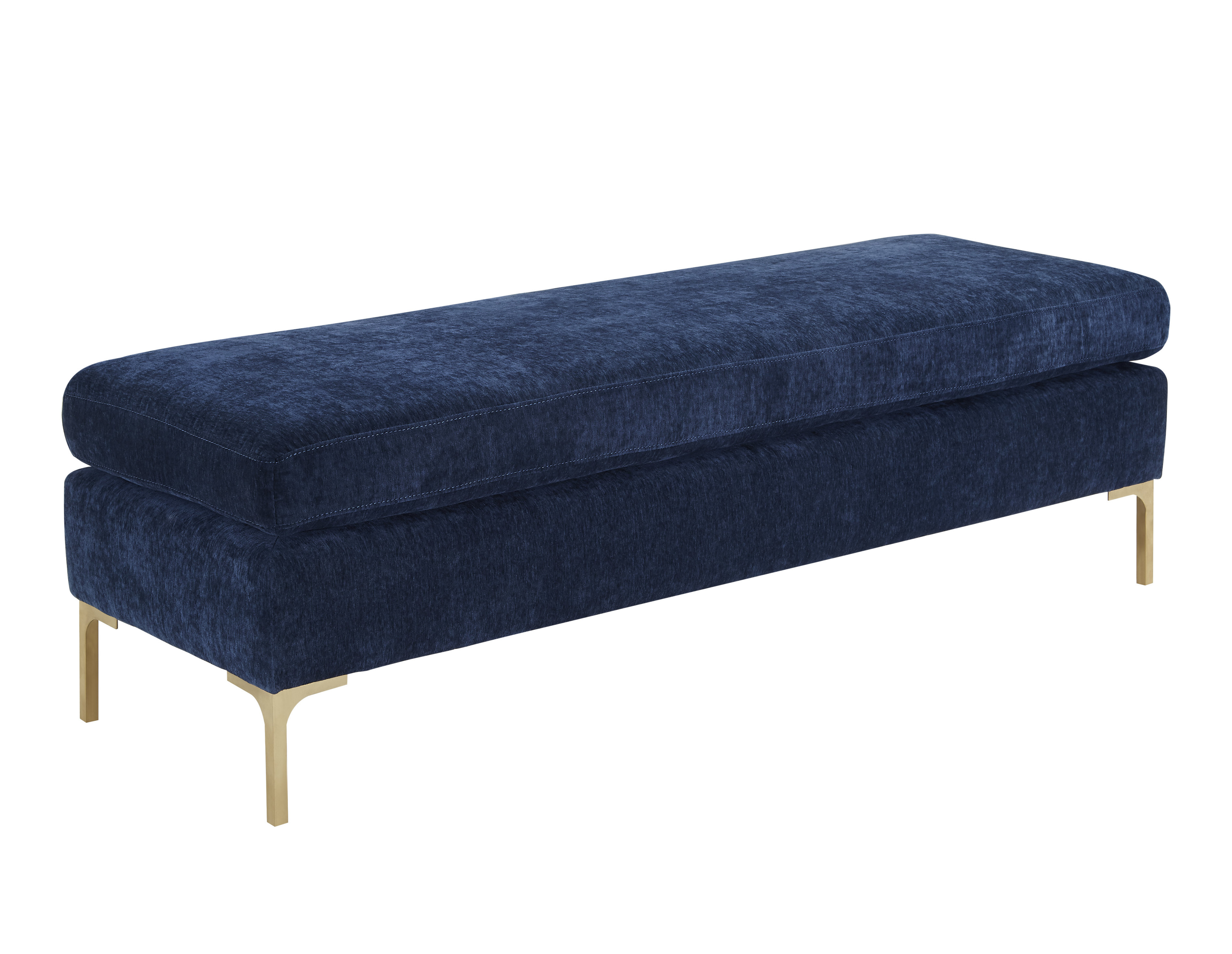 Delilah Navy Textured Velvet Bench Tov Furniture