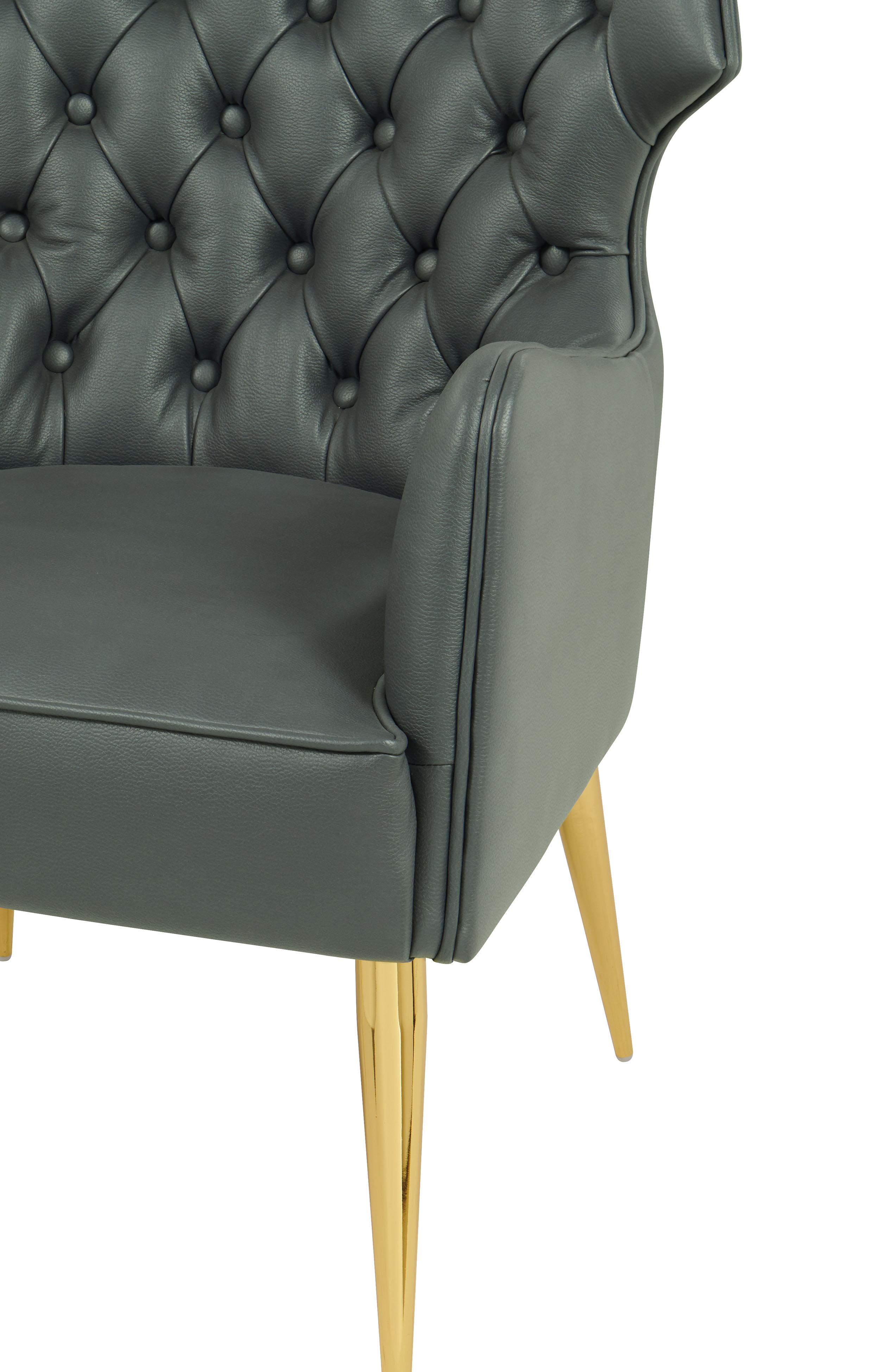 Elsa Grey Vegan Leather Chair TOV Furniture