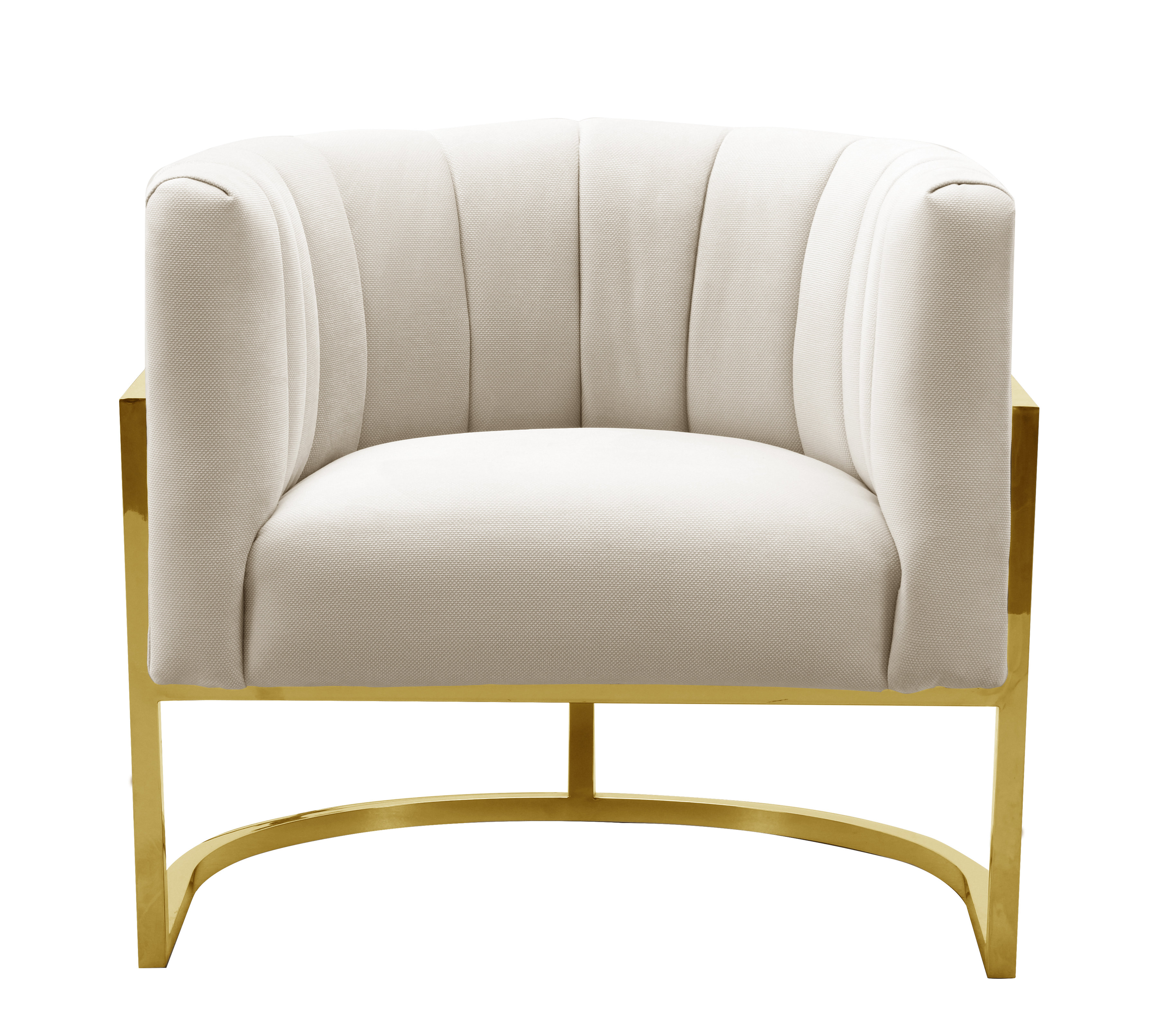 Magnolia Spotted Cream Chair with Gold - TOV-S6150
