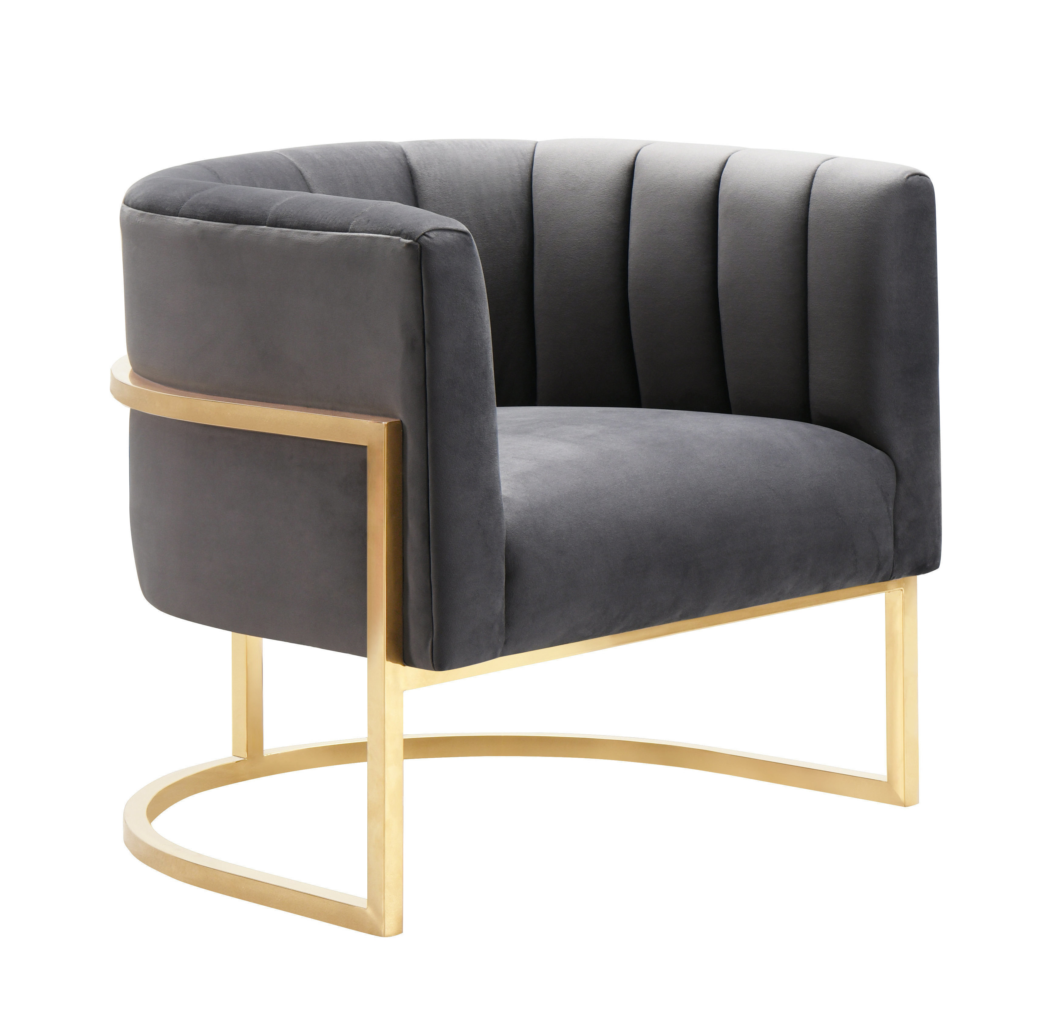 Magnolia Grey Velvet Chair TOV Furniture