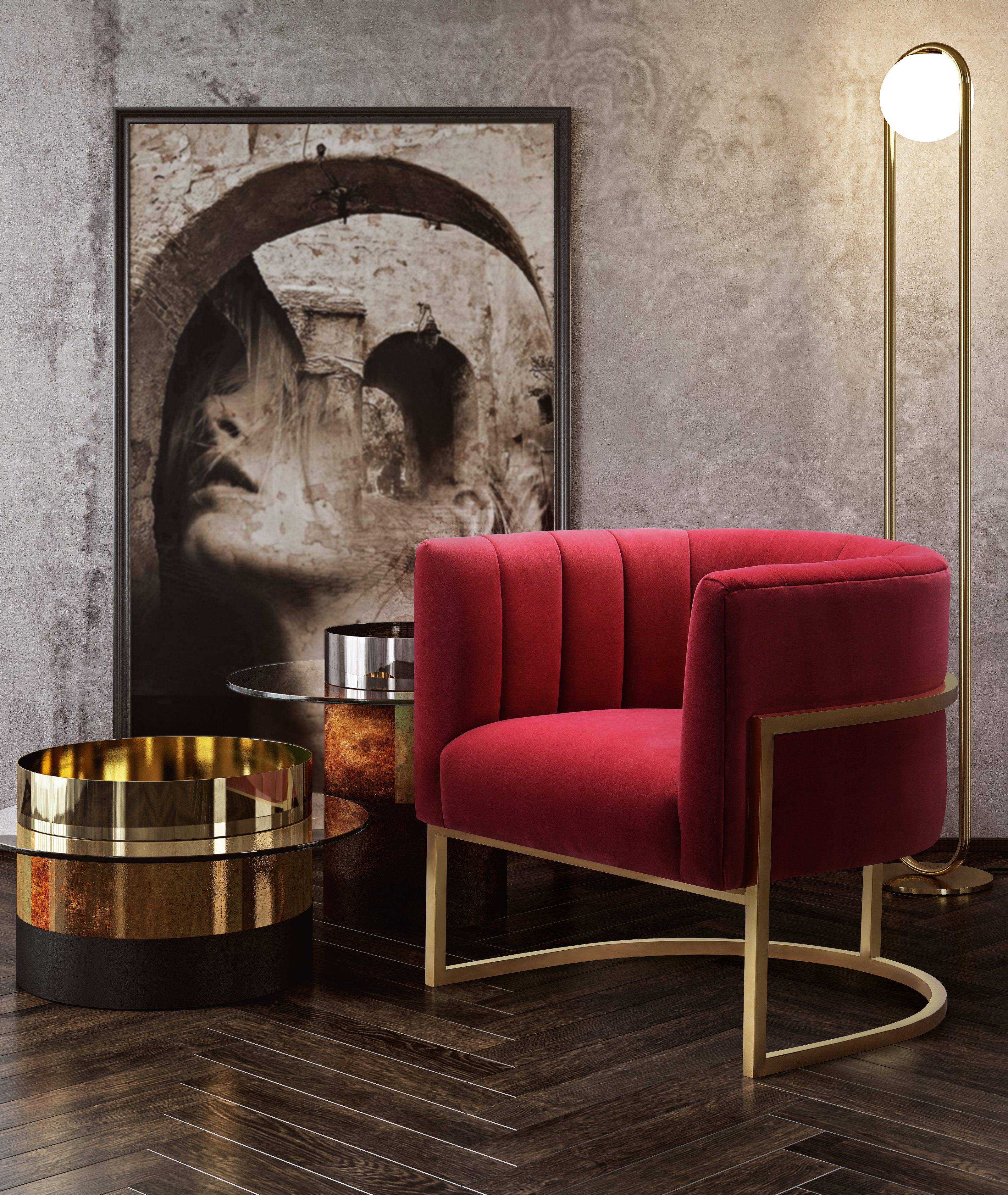Magnolia Hot Pink Velvet Chair TOV Furniture