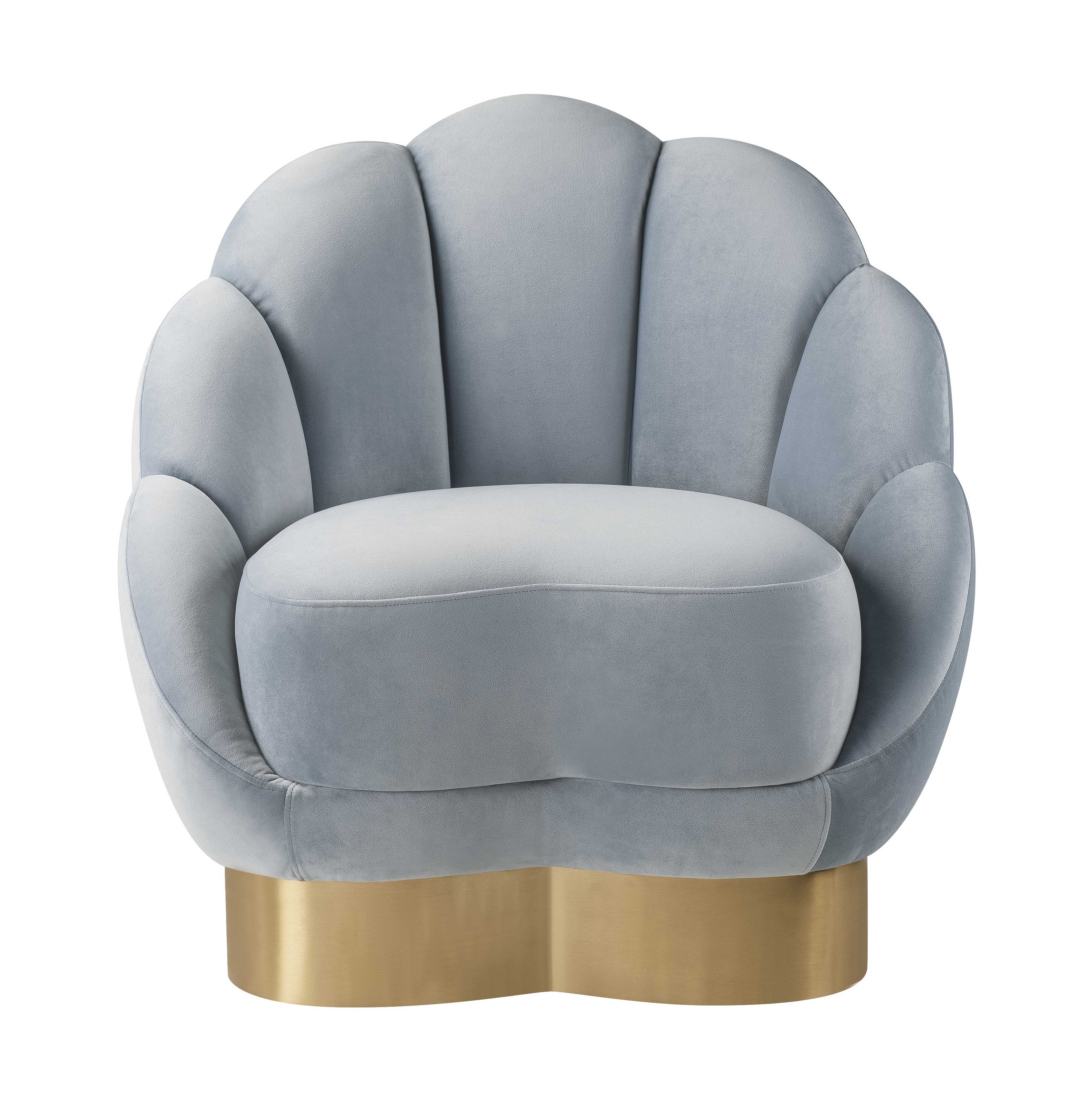Bloom Sea Blue Velvet Chair TOV Furniture
