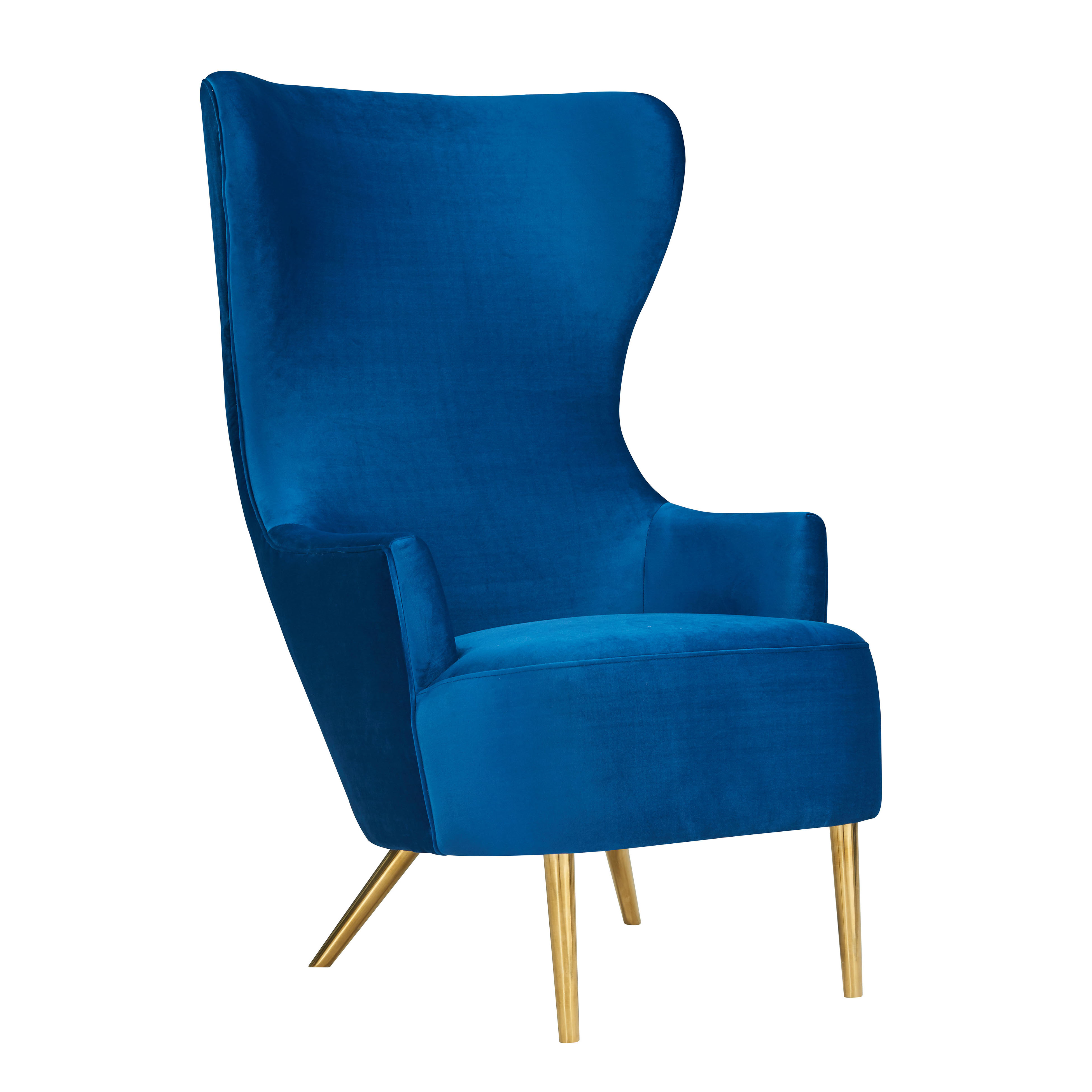 Navy Blue Velvet Wingback Chair seeds.yonsei.ac.kr