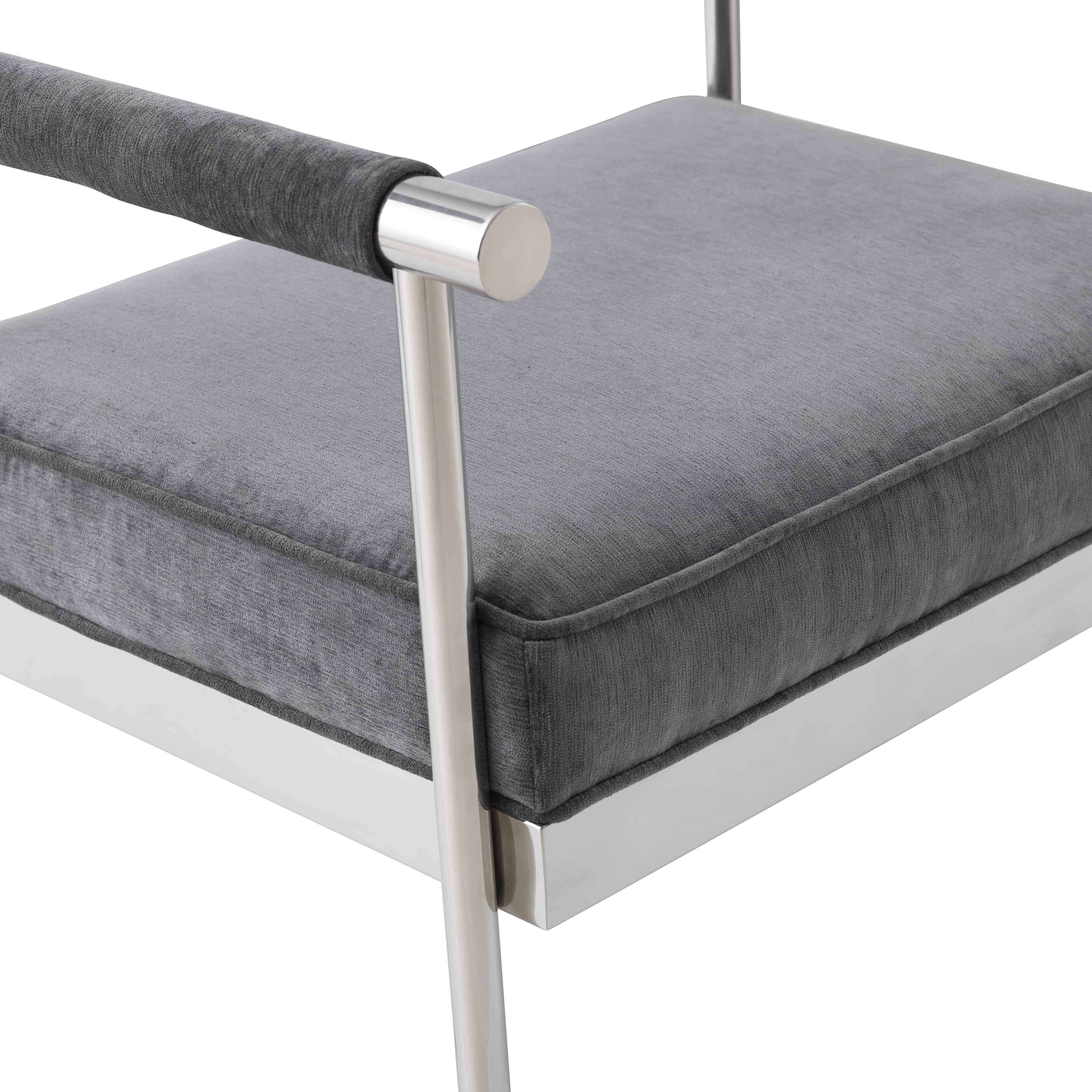 25.2 Shagreen TOV Furniture Diva Mid Century Modern Velvet Upholstered Bench 