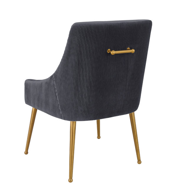 Beatrix Pleated Grey Velvet Side Chair