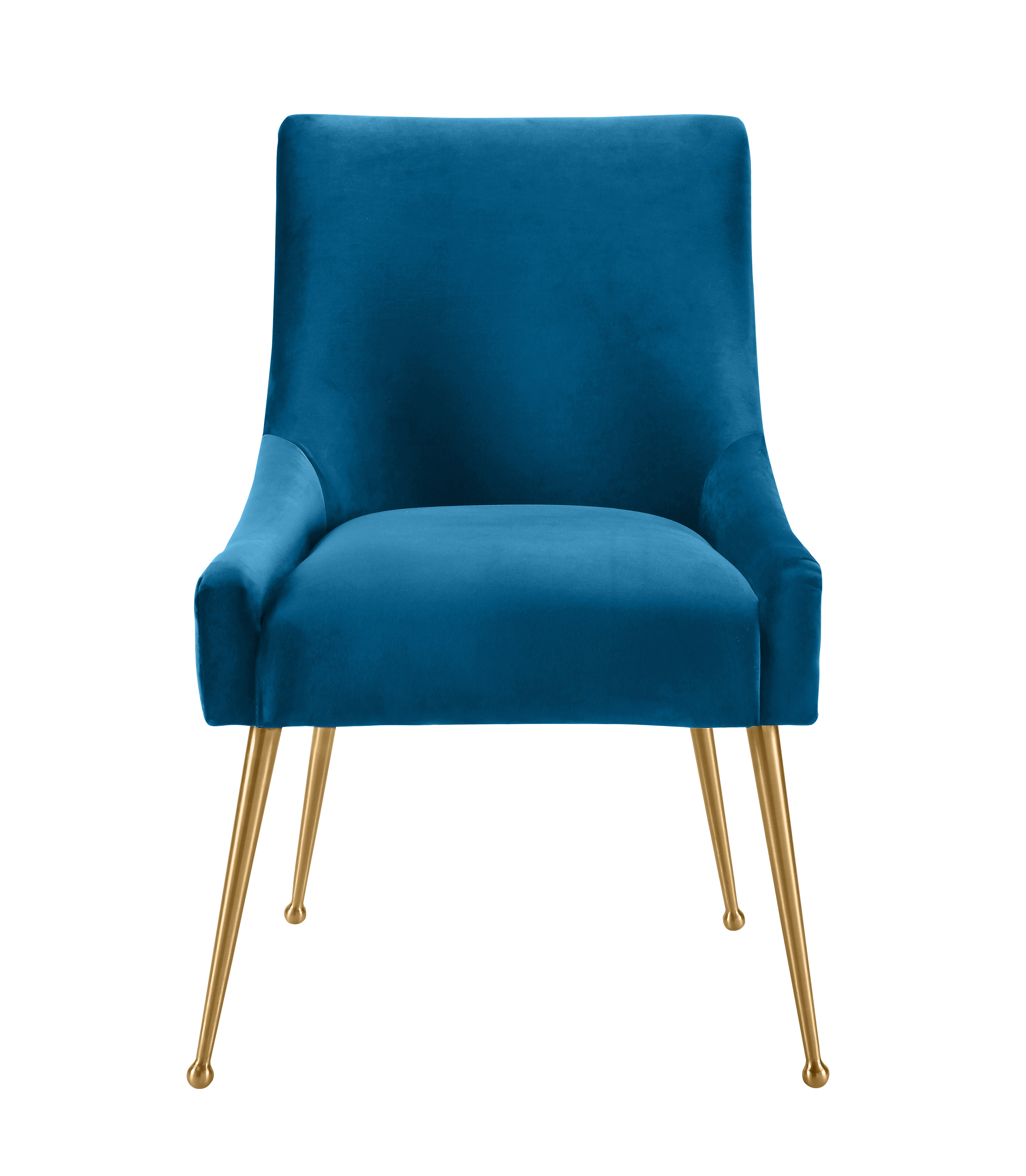 Beatrix Pleated Navy Velvet Side Chair TOV Furniture