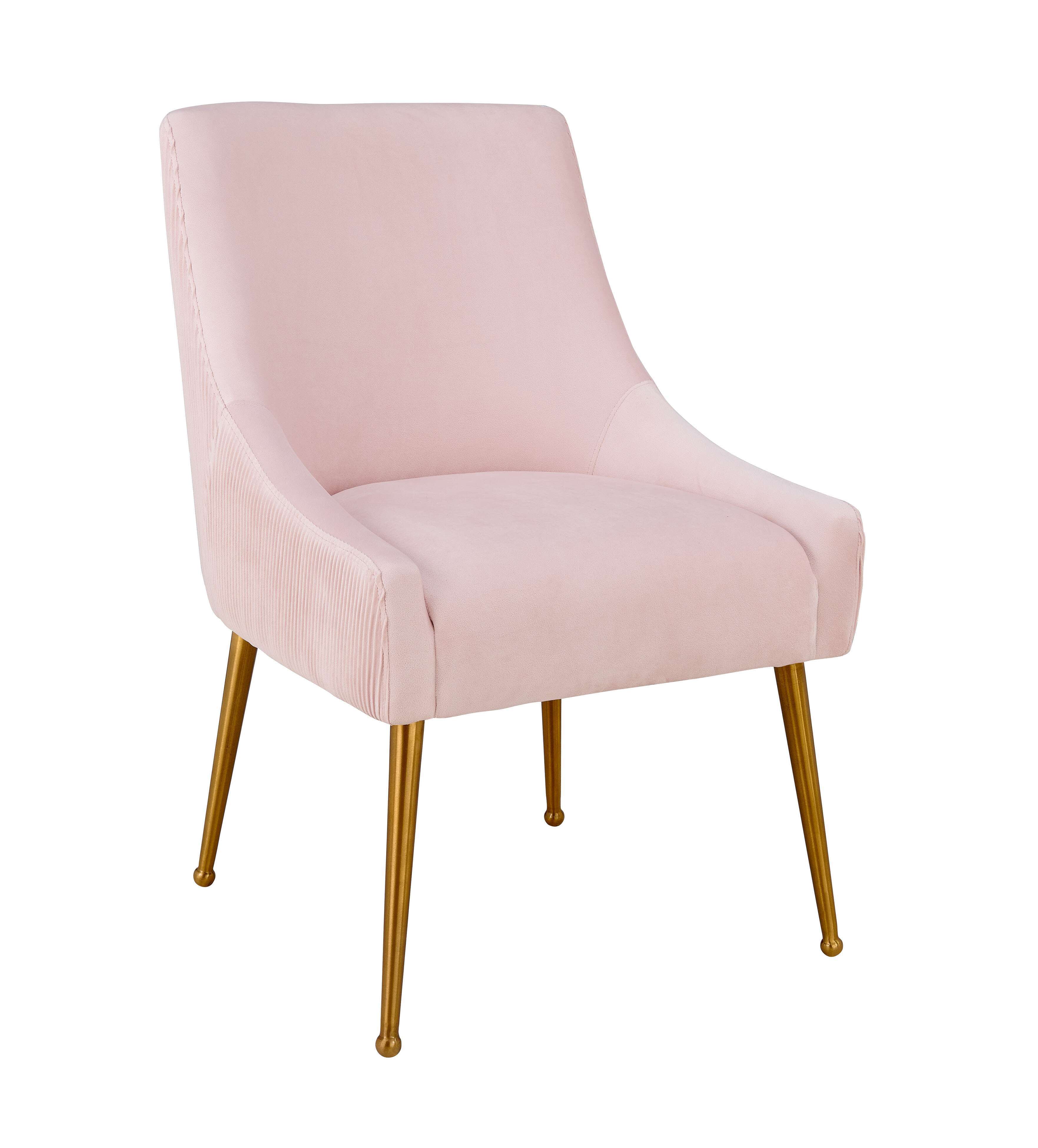 image of Beatrix Pleated Blush Velvet Side Chair with sku:TOV-D6396