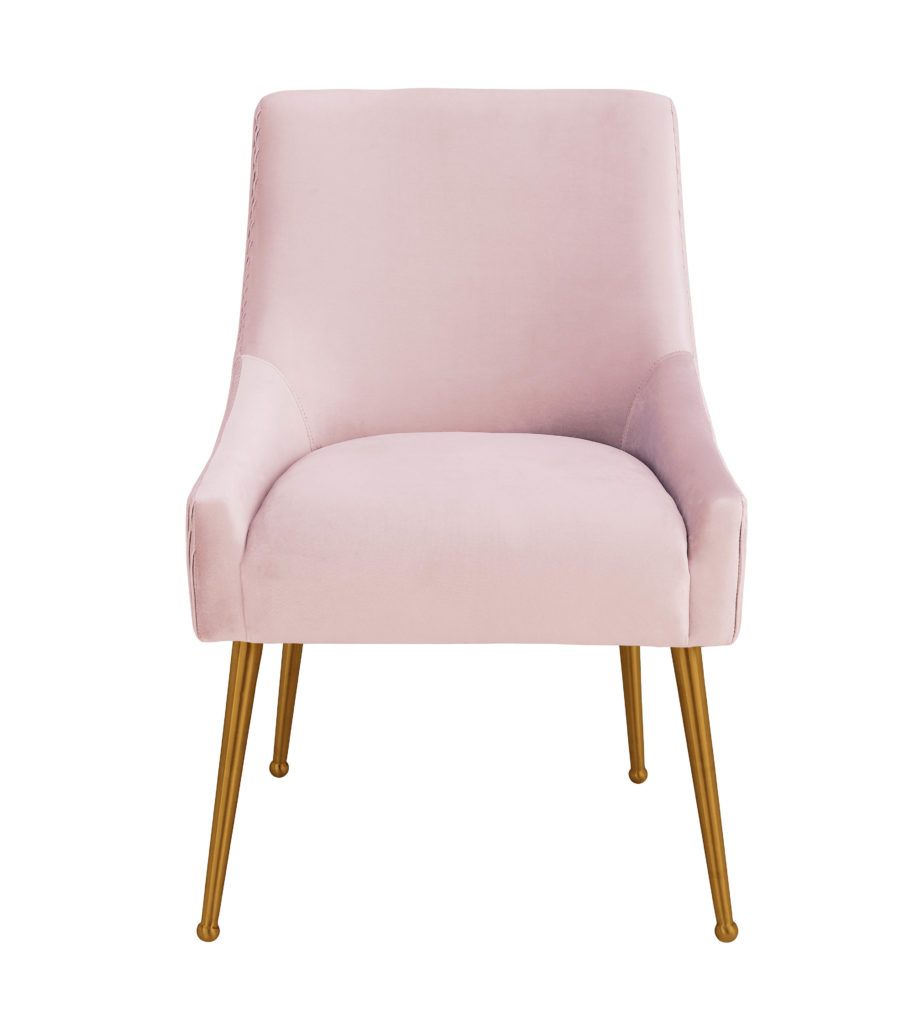 Beatrix Pleated Blush Velvet Side Chair - TOV Furniture