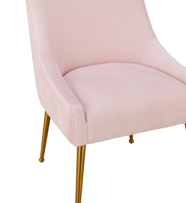 Uploaded ToBeatrix Pleated Blush Velvet Side Chair