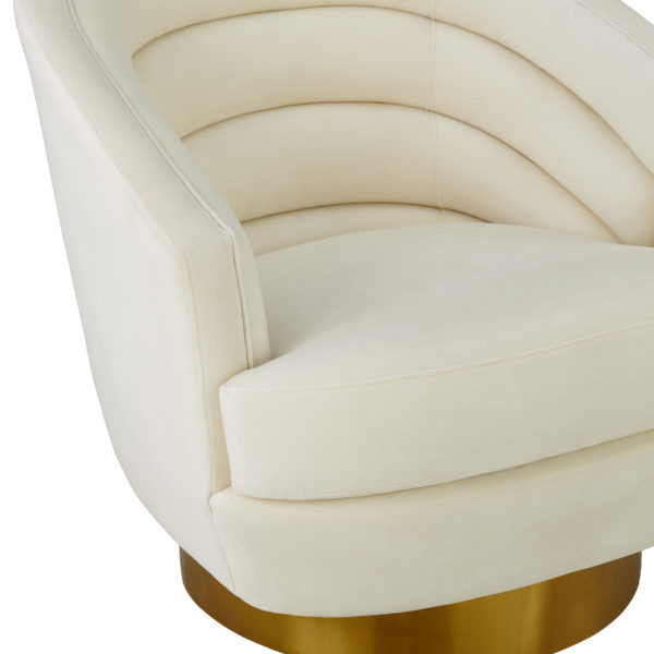 Canyon Cream Velvet Swivel Chair