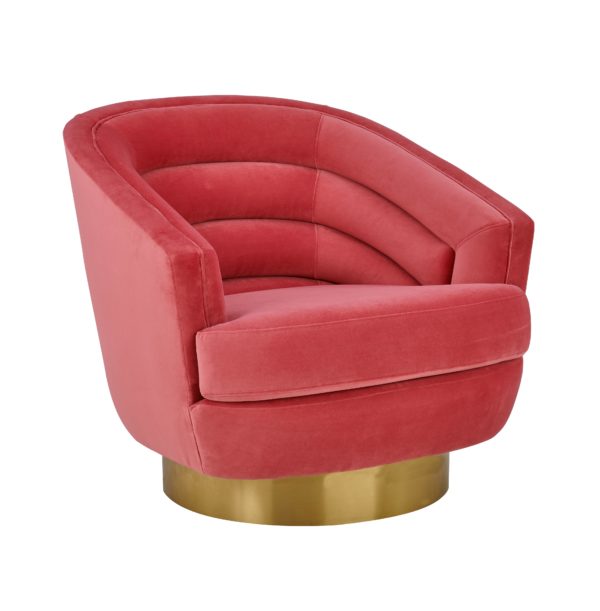 Canyon Hot Pink Velvet Swivel Chair
