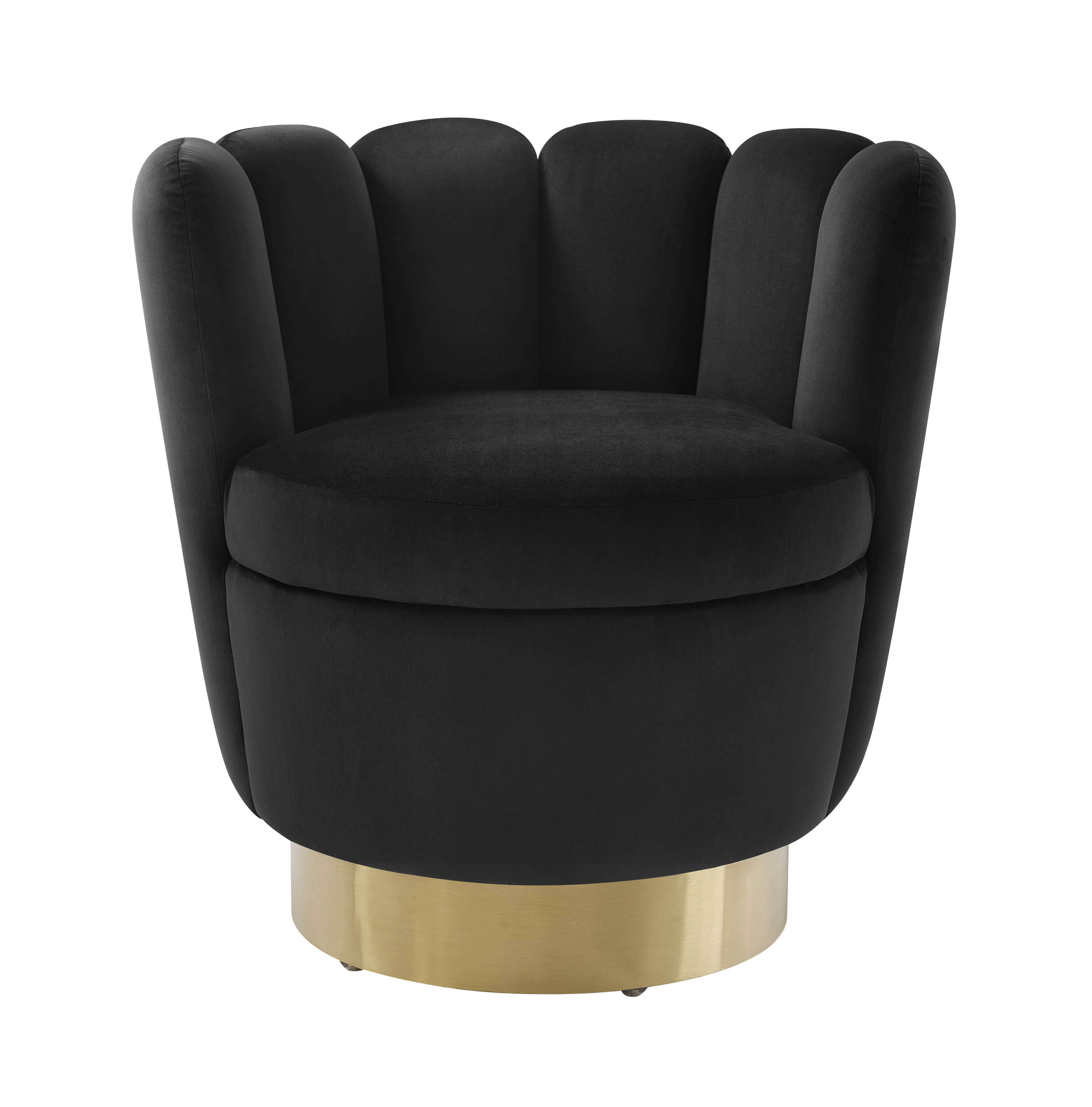 Yad Black Velvet Swivel Chair - TOV Furniture