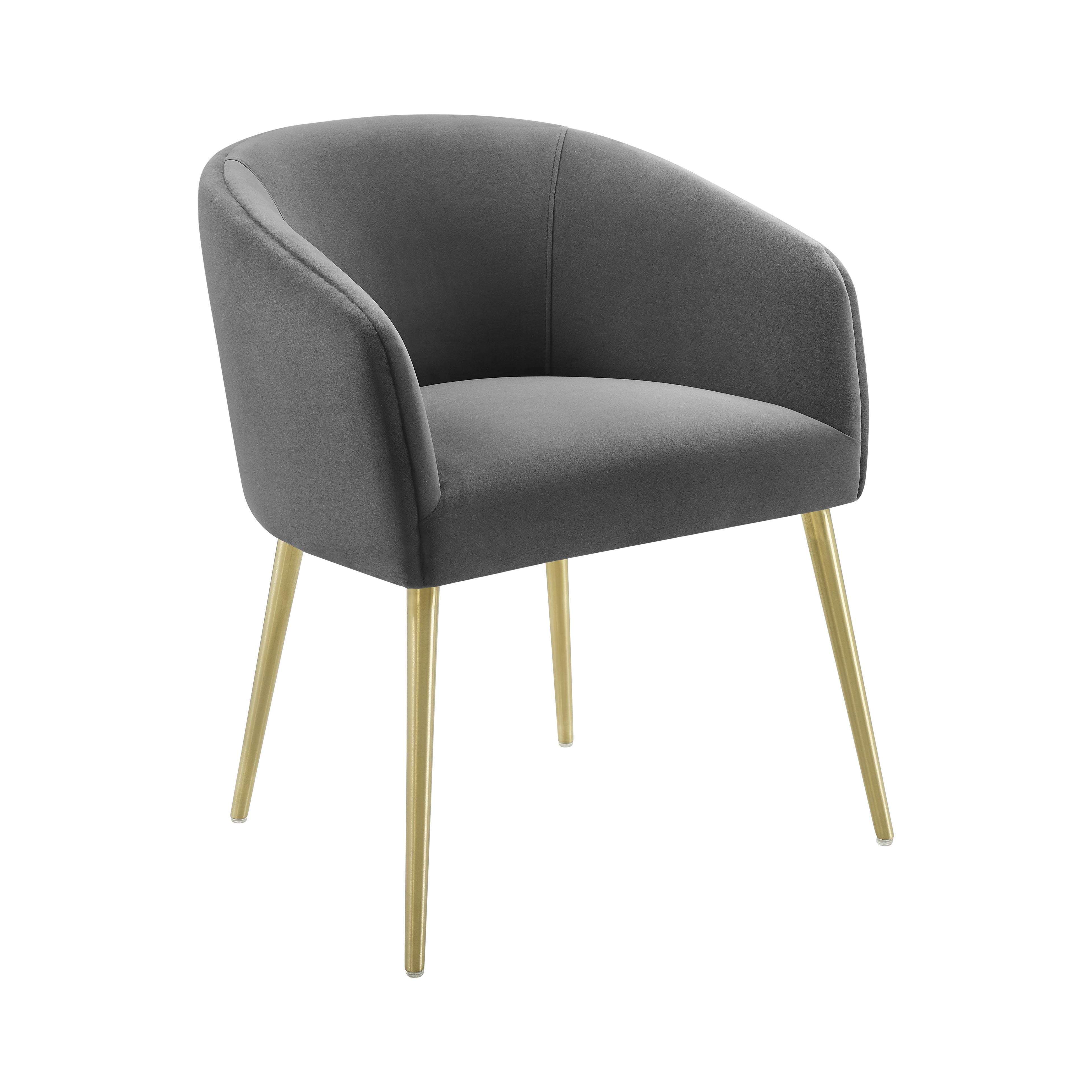 image of Arya Performance Velvet Grey Dining Chair with sku:TOV-D6423