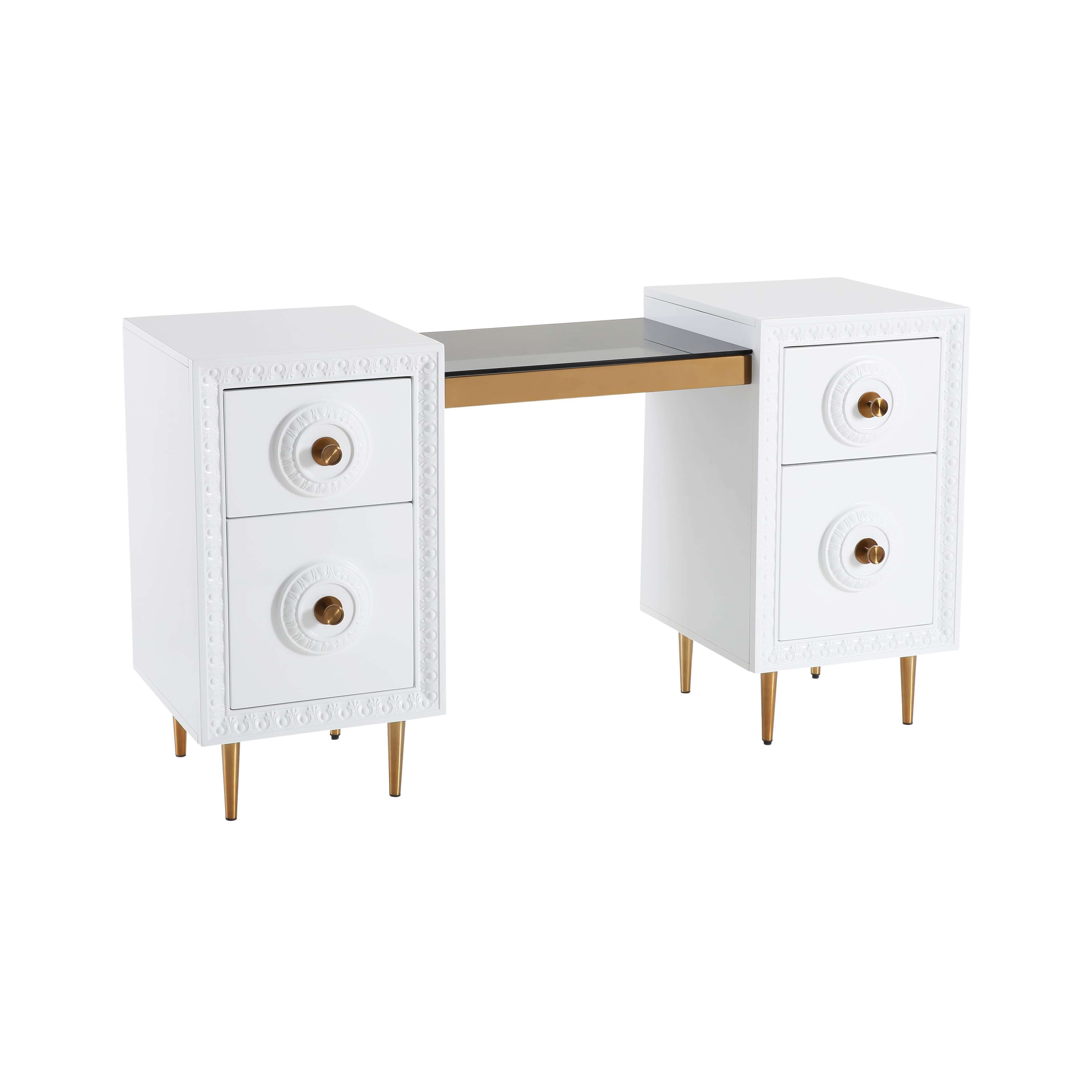 image of Bovey White Lacquer Desk with sku:TOV-H5523