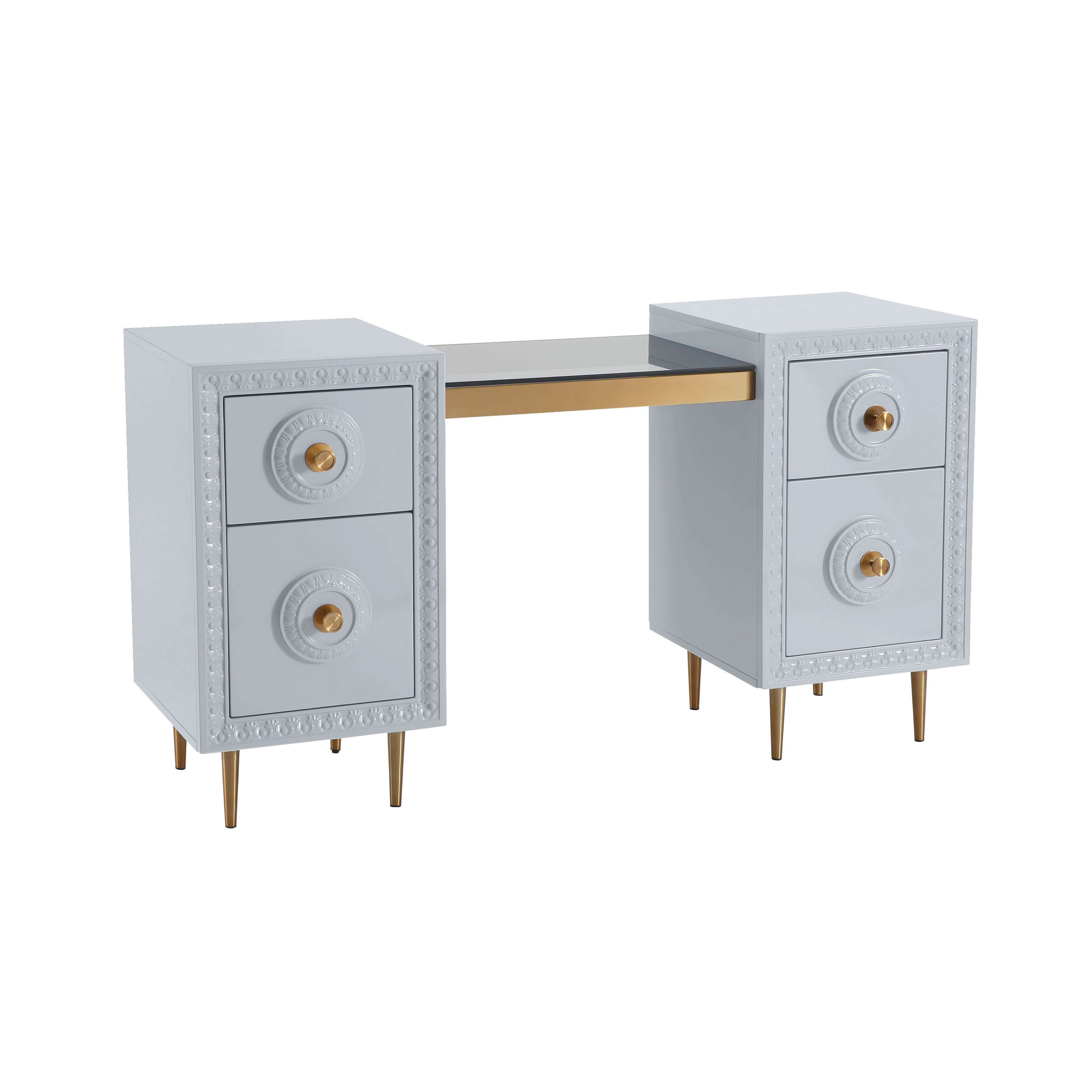 image of Bovey Light Grey Lacquer Desk with sku:TOV-H5524