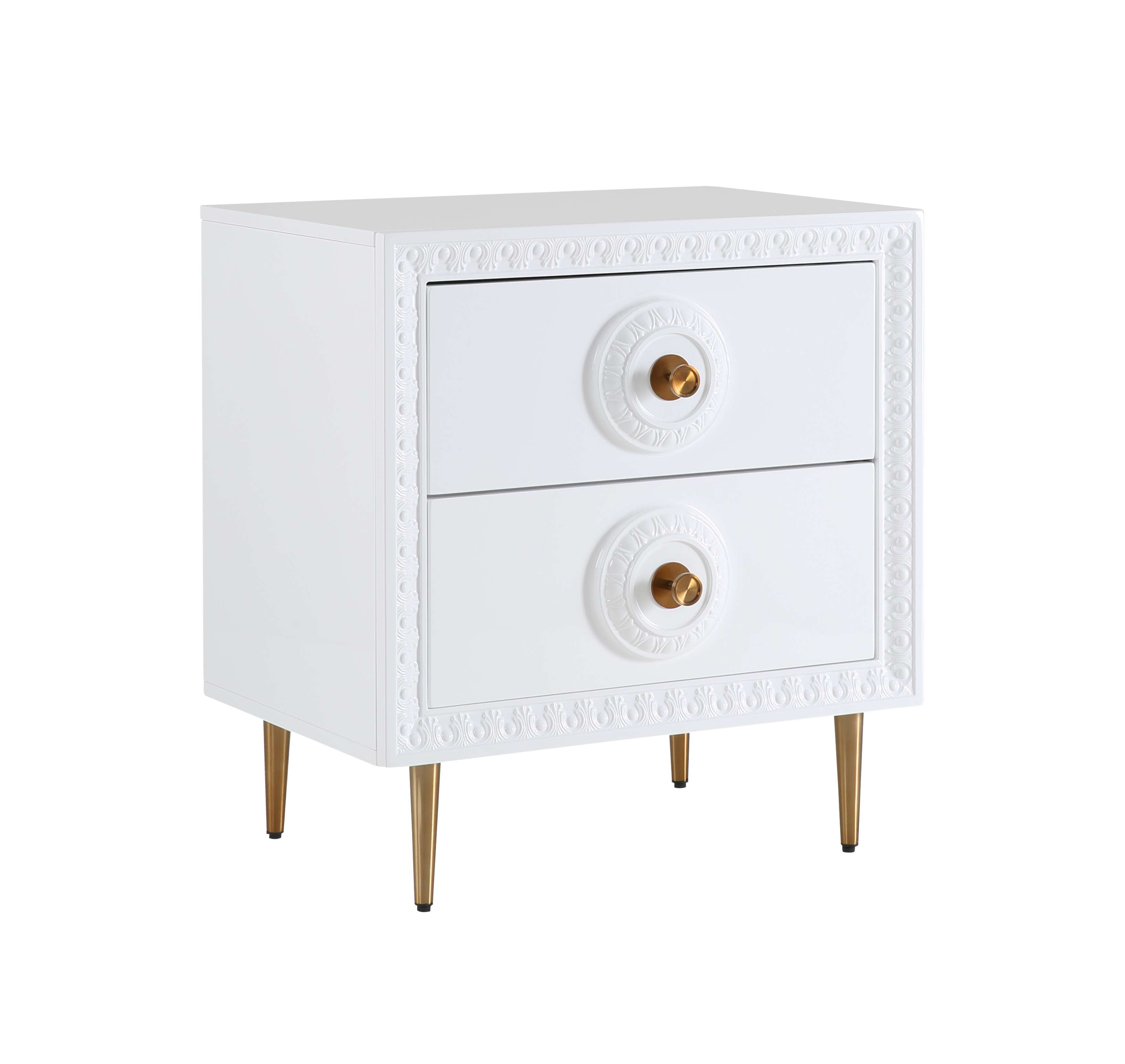 image of Bovey White Lacquer Side Table with sku:TOV-L5525