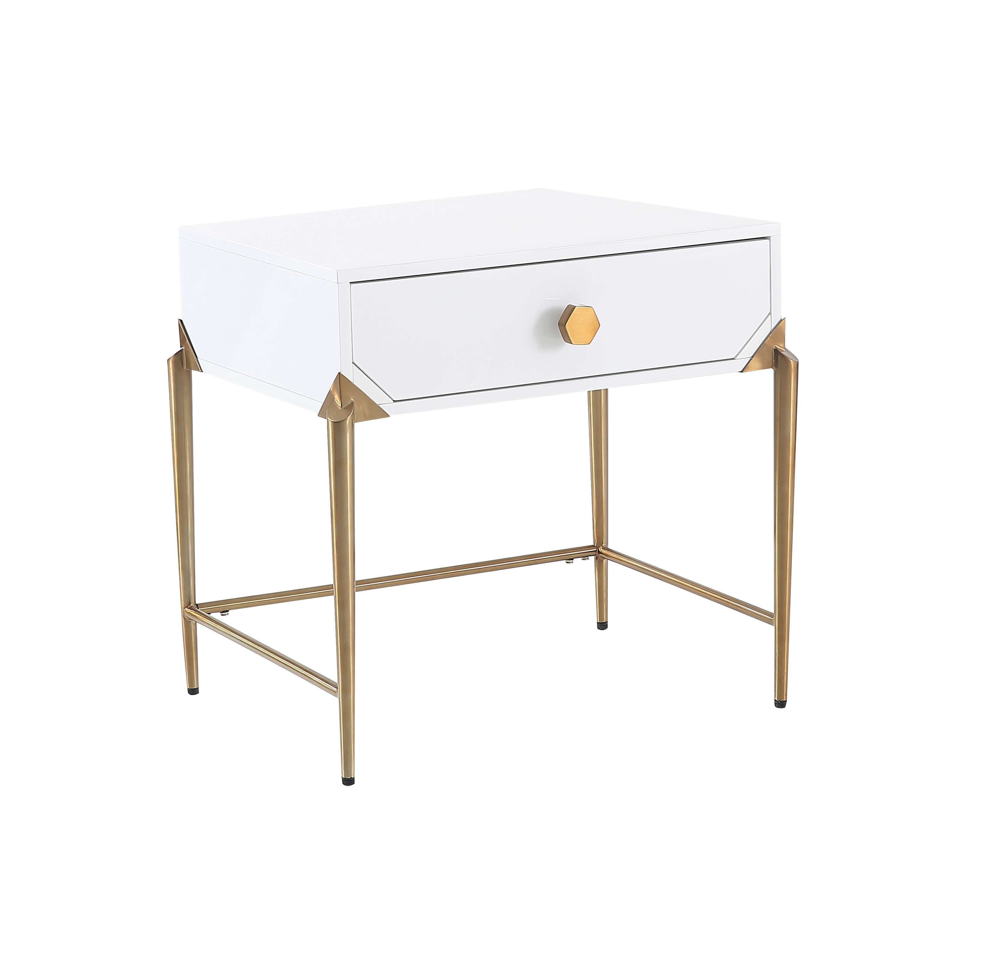 image of Bajo White Lacquer Side Table with sku:TOV-L5529