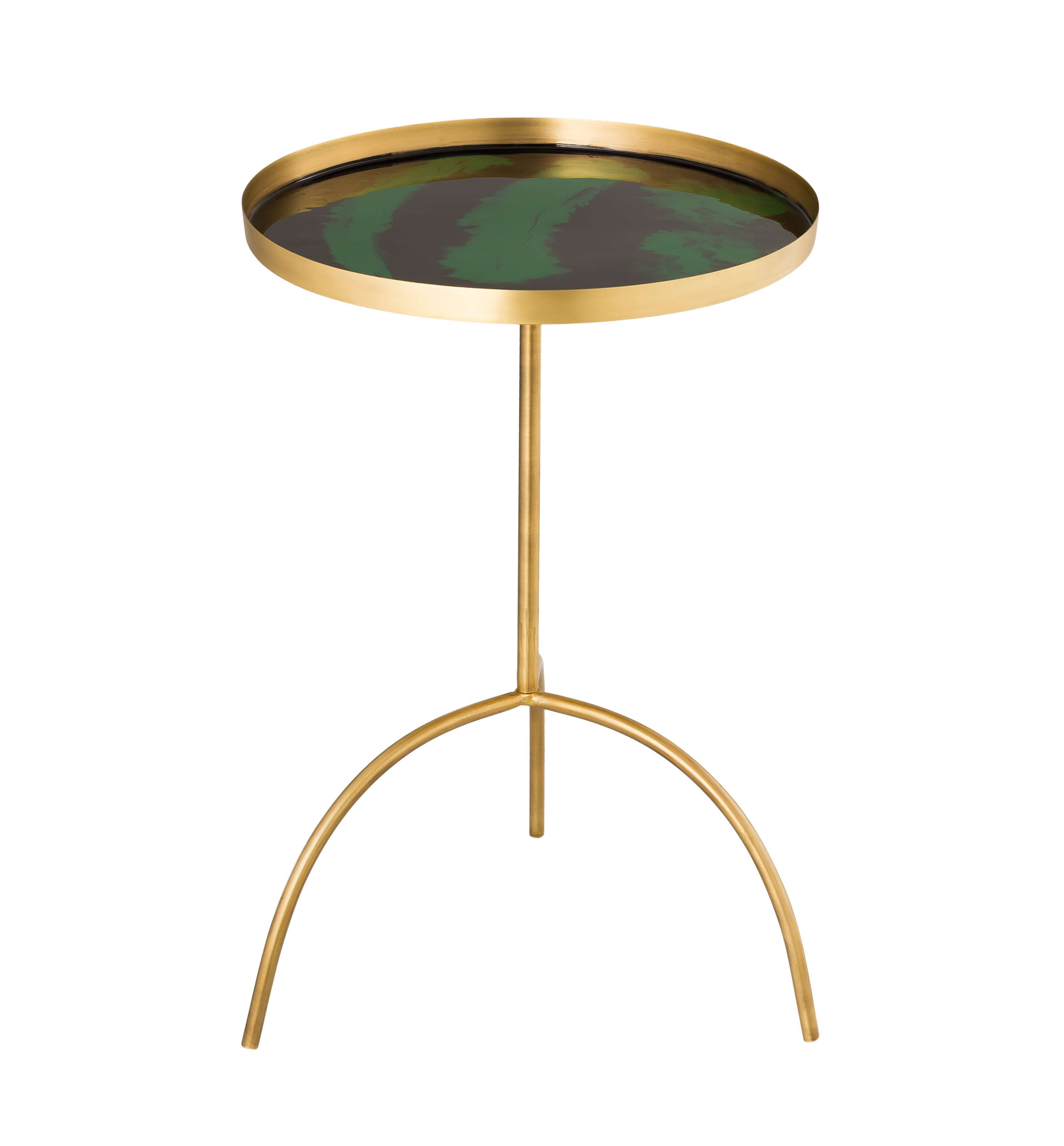image of Enamel Black/Green Accent Table with sku:TOV-OC18221
