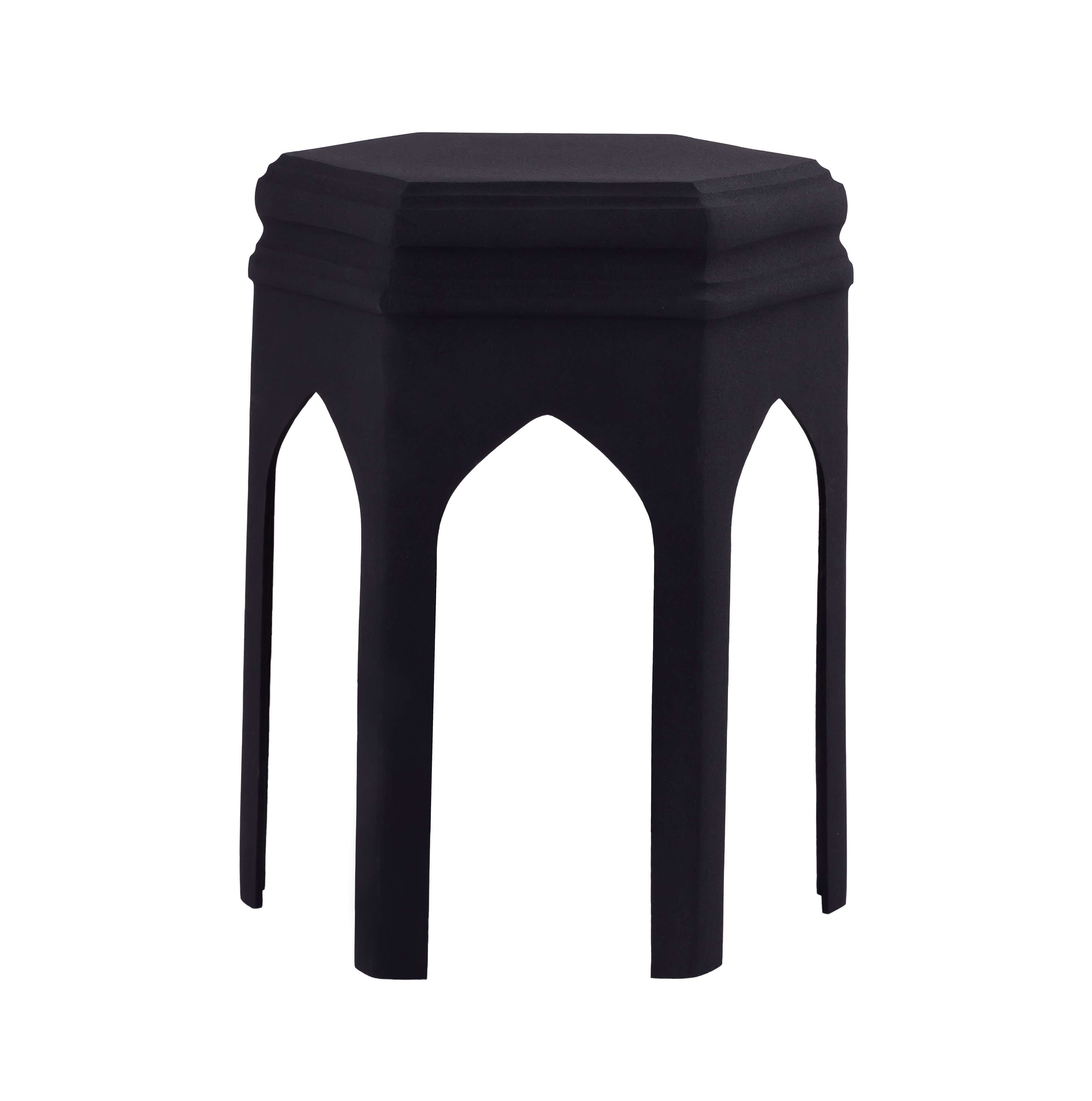 image of Fes Black Textured Side Table with sku:TOV-OC18228