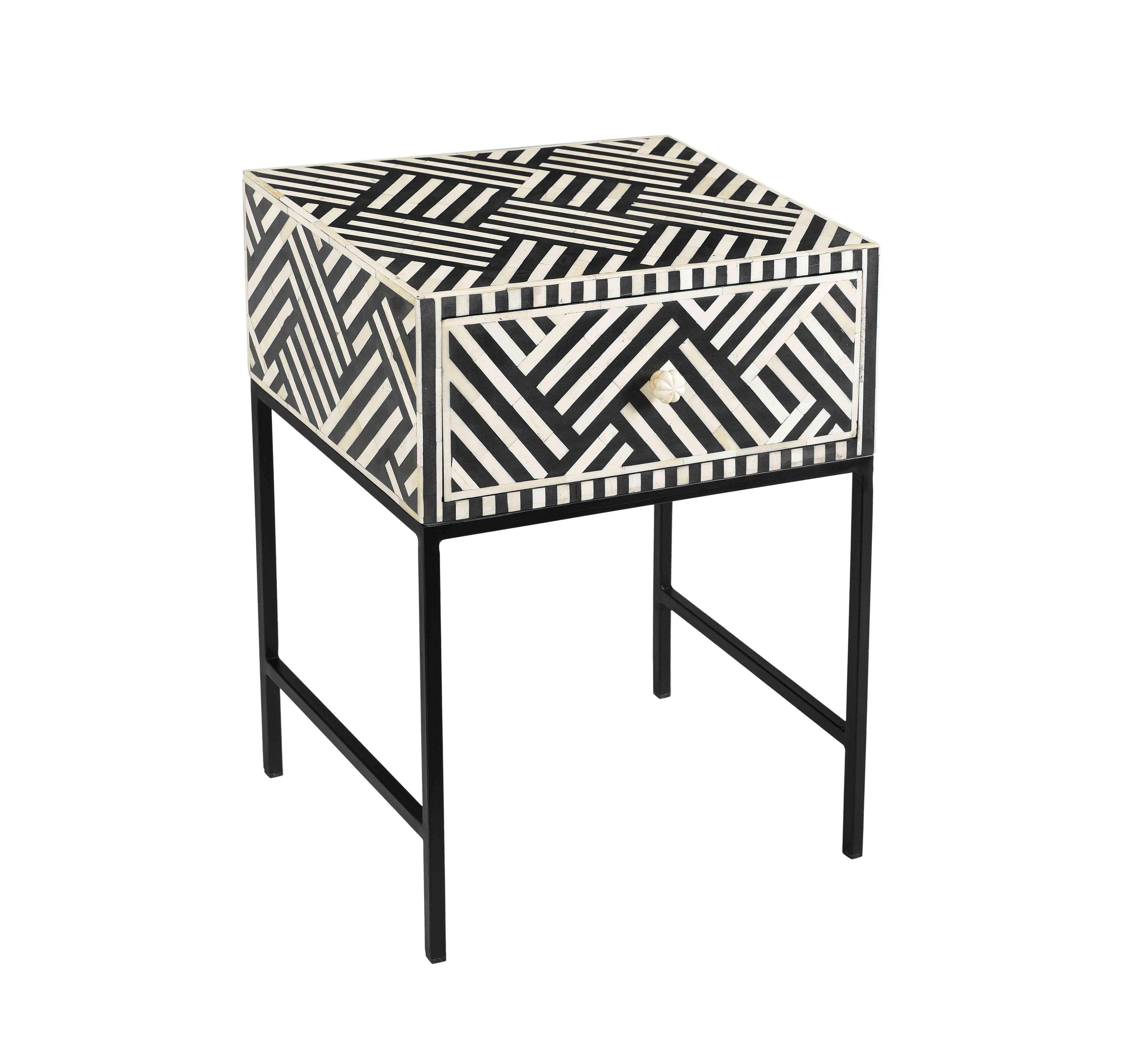 image of Noire Bone Inlay Side Table with sku:TOV-OC18233